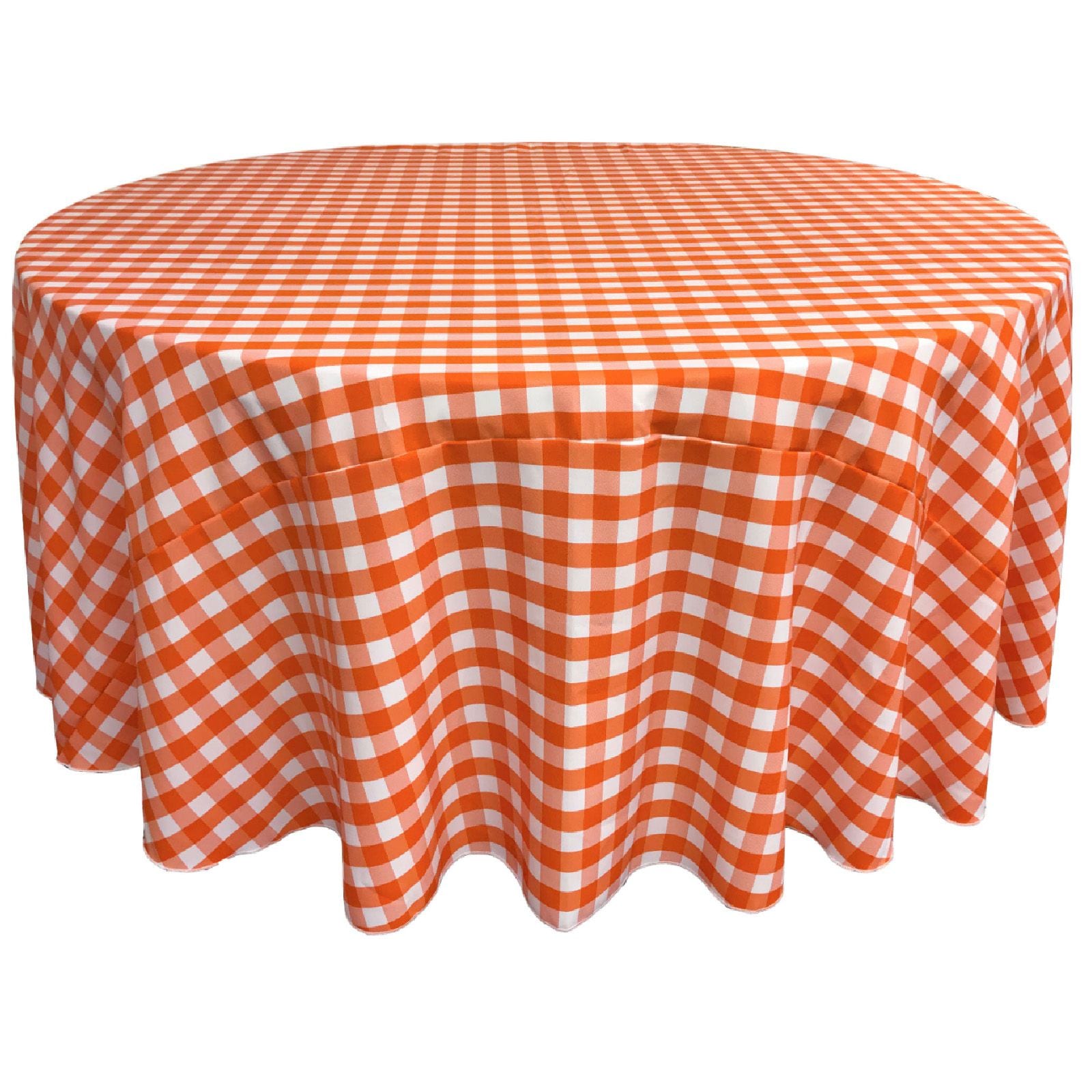 Slickblue Indoor and Outdoor Dining Gingham Checkered Yarn Dyed Polyester Round Table Cover for Round Table Multiple Color Options