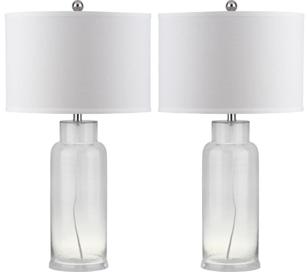 Safavieh LIT4157B-SET2 Bottle Modern/contemporary Medium base (E-26) Lamp Set with Off-white Shades