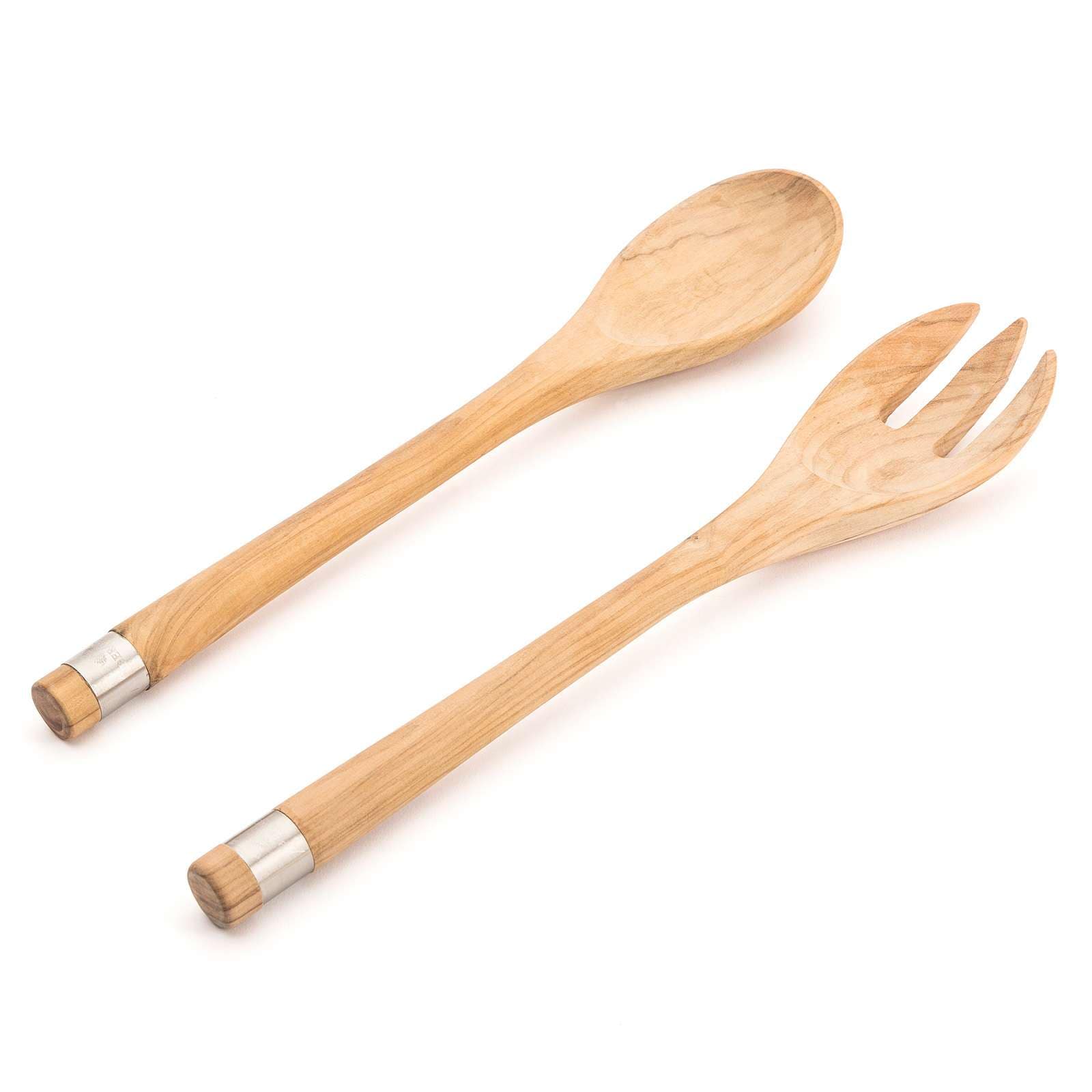 Berard 7403150 France Olive Wood Handcrafted 2 Piece Salad Server Set