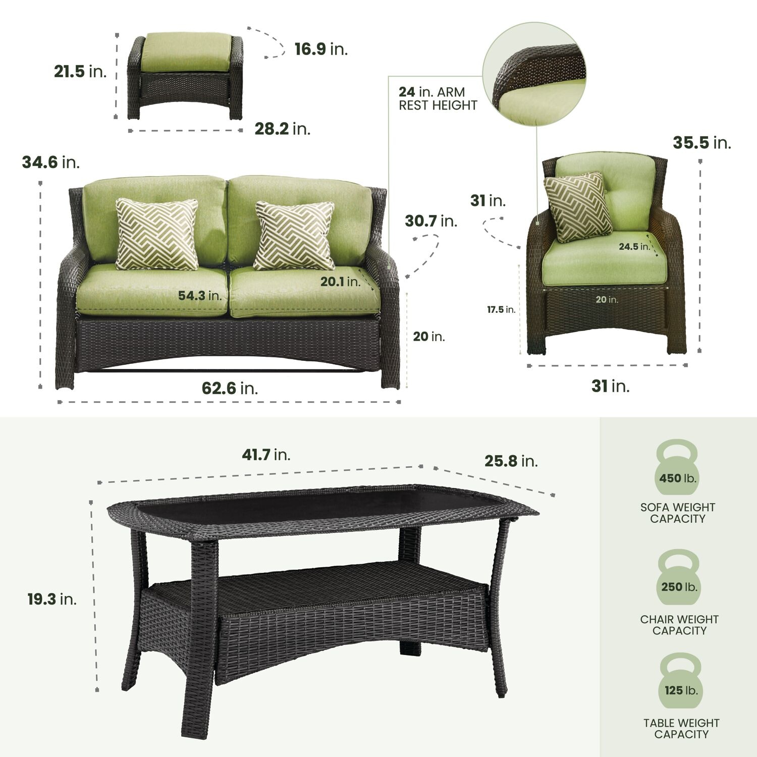 Hanover STRATHMERE6PC Patio-Conversation-Sets - View #3
