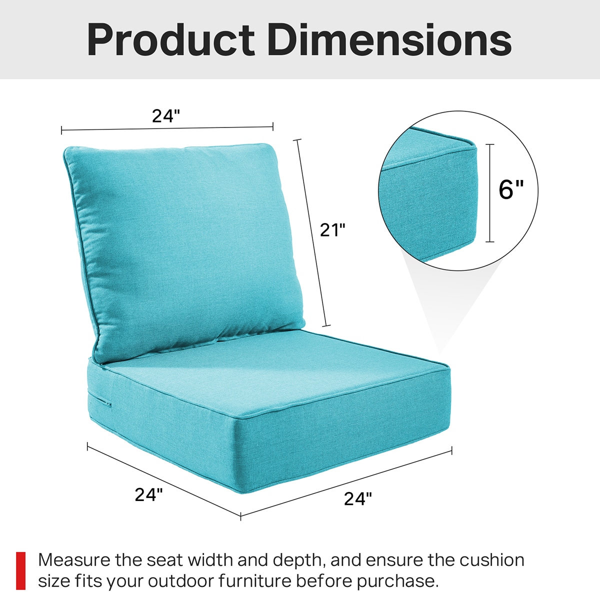 Rilyson FSAAZBDJH006-7 Patio-Furniture-Cushions - View #3