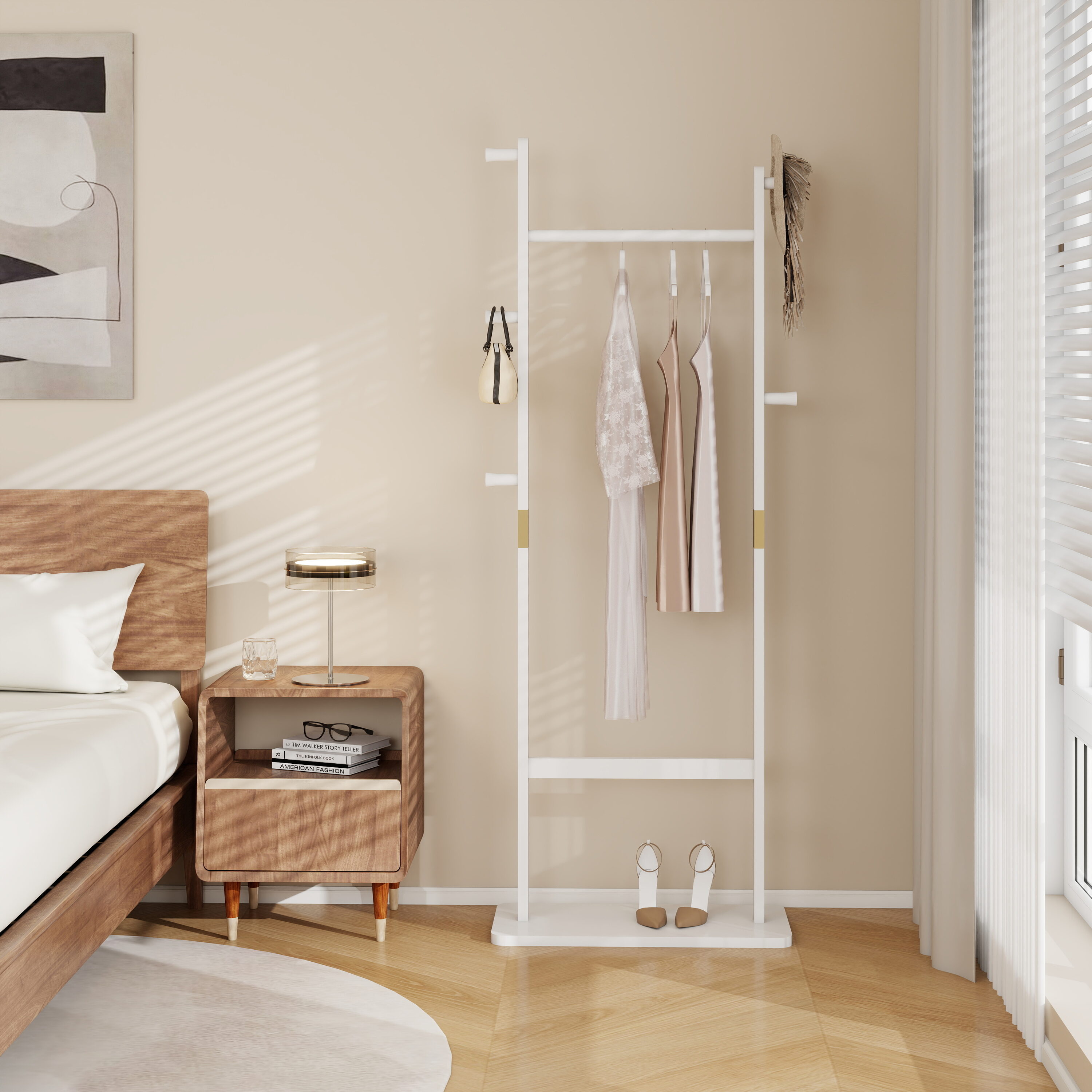 EXTRAUP YHLW2987P225476 White 5 -Hook Coat rack