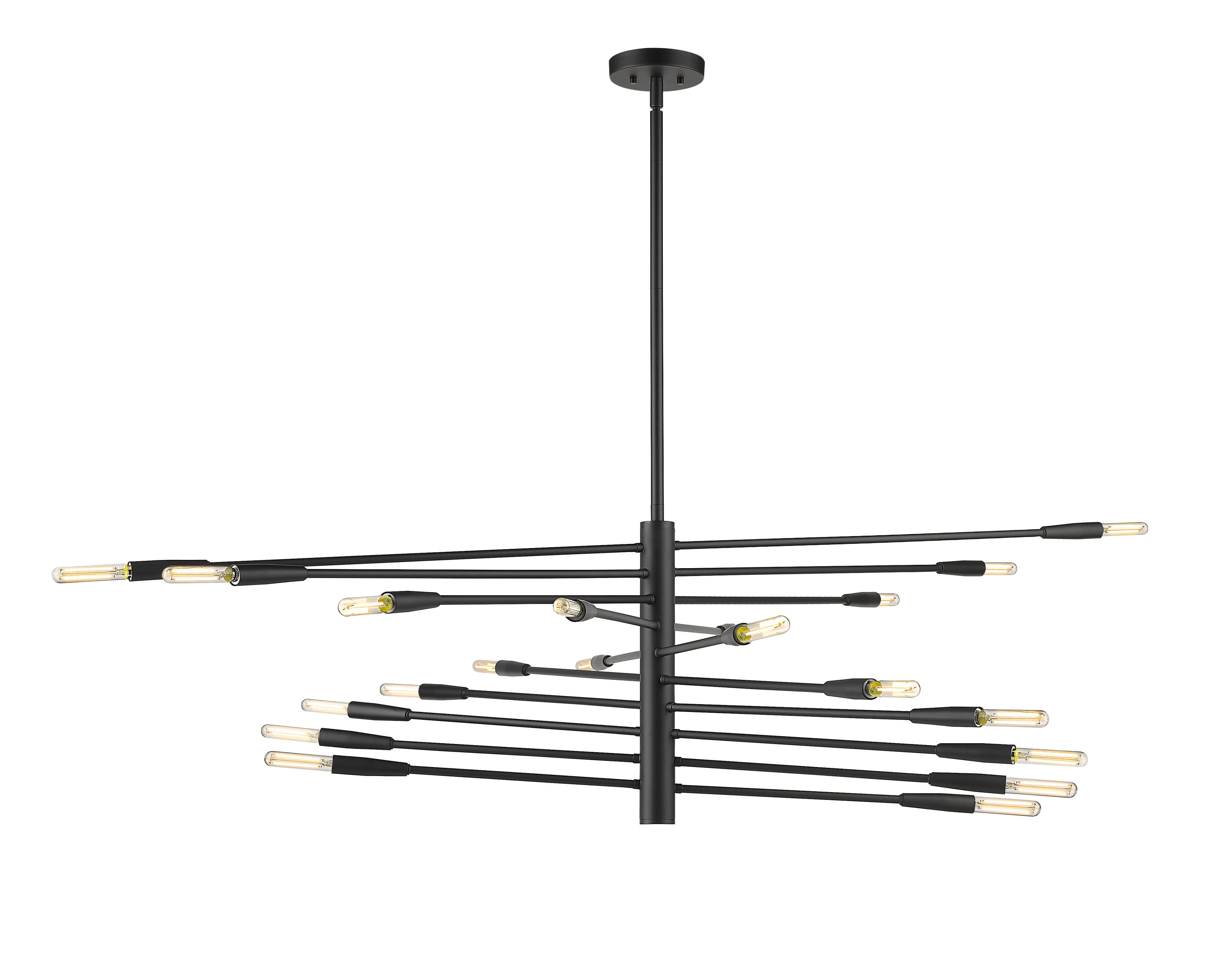 Ascension Matte Black 60" Steel 20-Light Chandelier