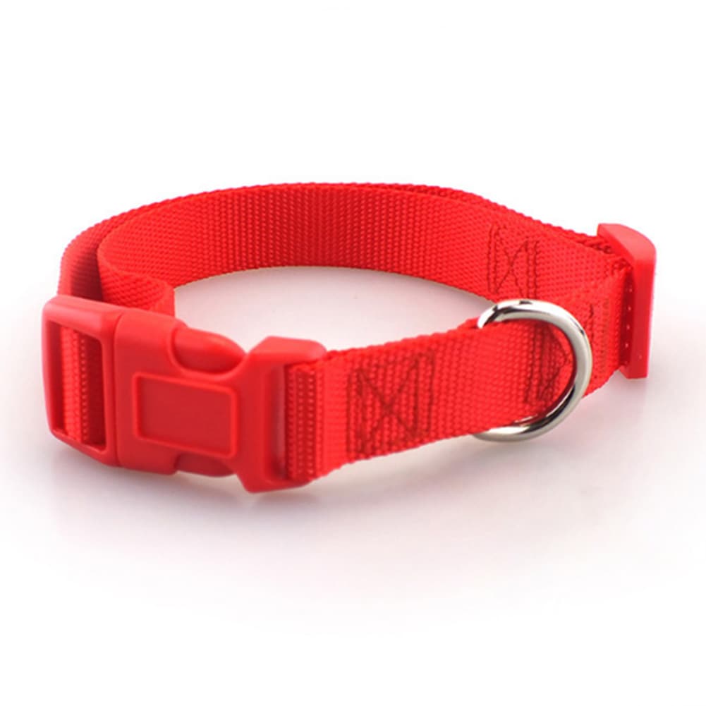 Garvee High Quality Solid Color Polyester Collar Nylon Like Pet Supplies Dog Collar for Small Medium Large Dogs Red XS