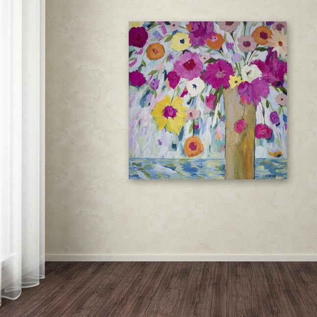 Trademark Fine Art Framed 35-in H x 35-in W Floral Print on Canvas at ...
