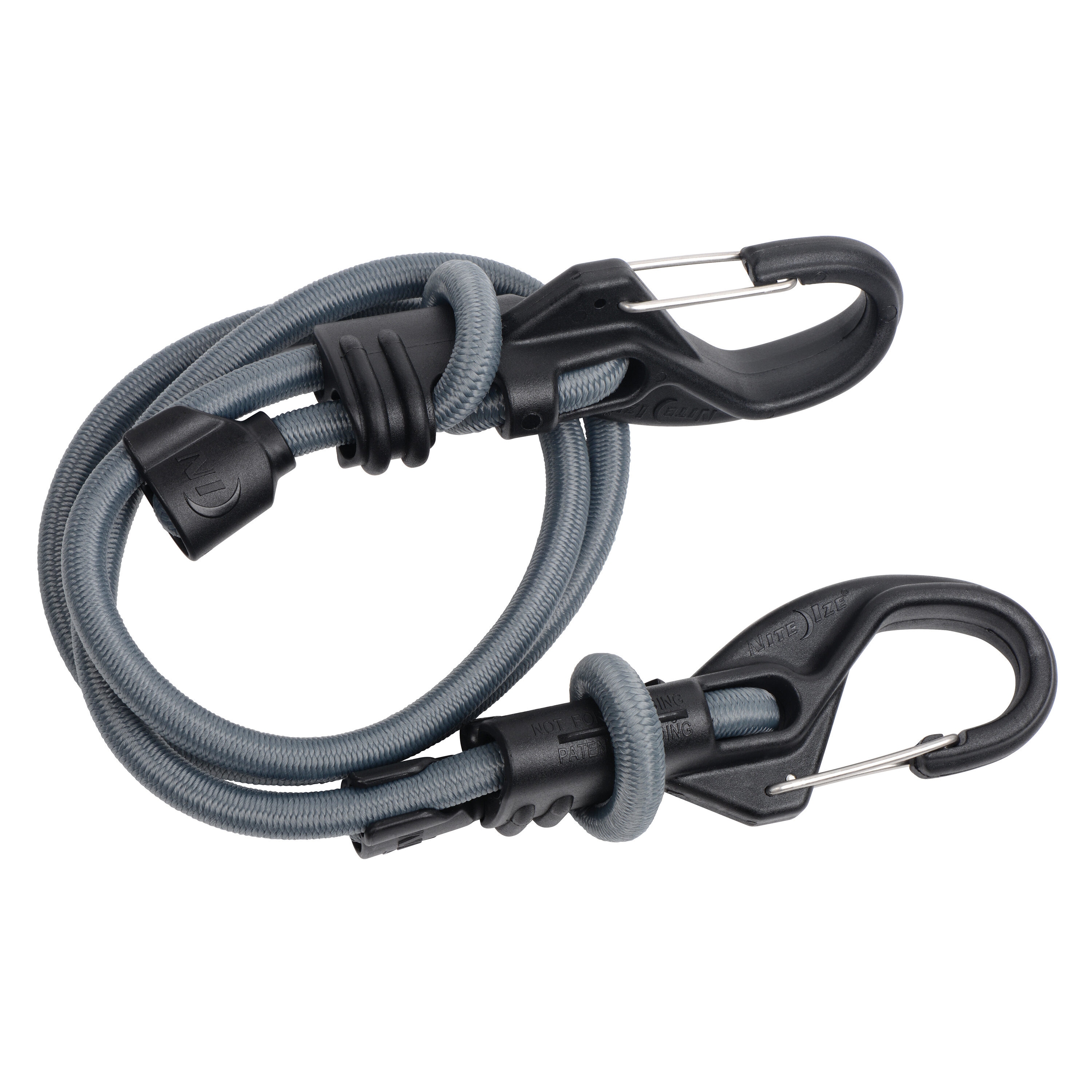 Nite Ize Adjustable Bungee Cord 4-ft - 9mm Rubber Core, Nylon Jacket,  UV/Weather Resistant, Plastic Hooks, Grey Cord, Black KnotBone Carabiner  Clips in the Bungee Cords department at