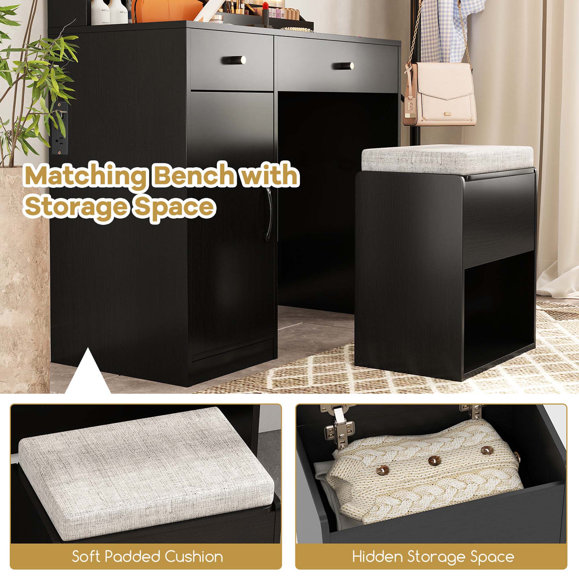 Costway HCST05287 Bedroom-Vanities - View #5