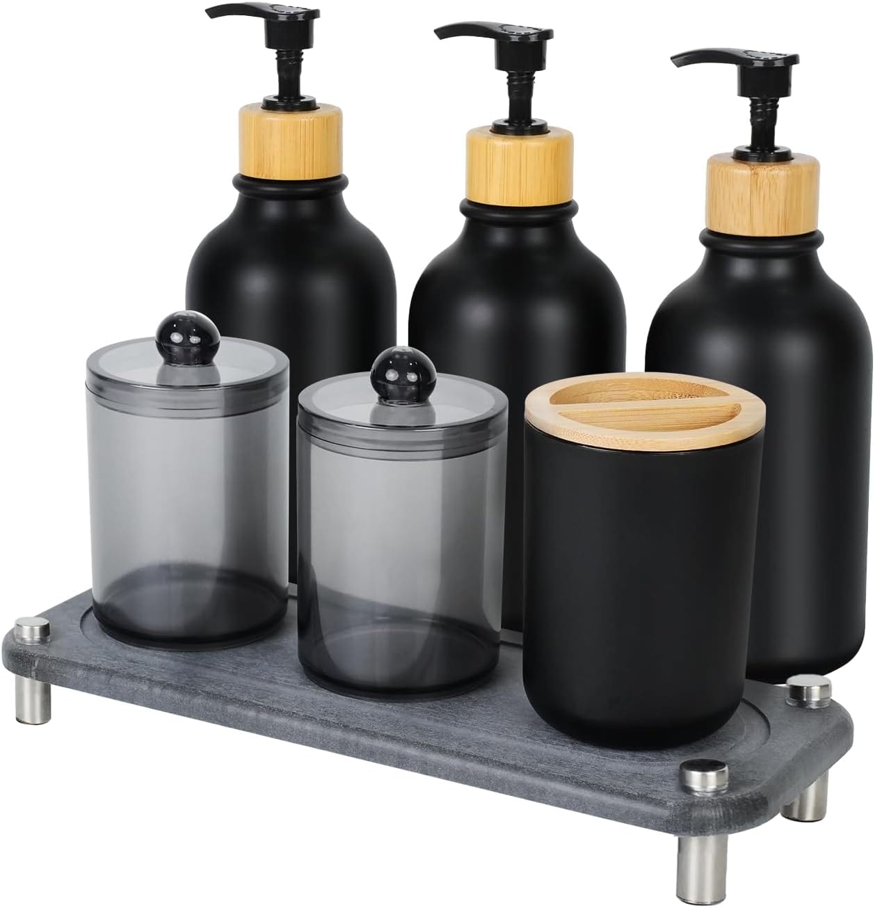 Zeus & Ruta HL-BS-011 Black Plastic Bath accessory set