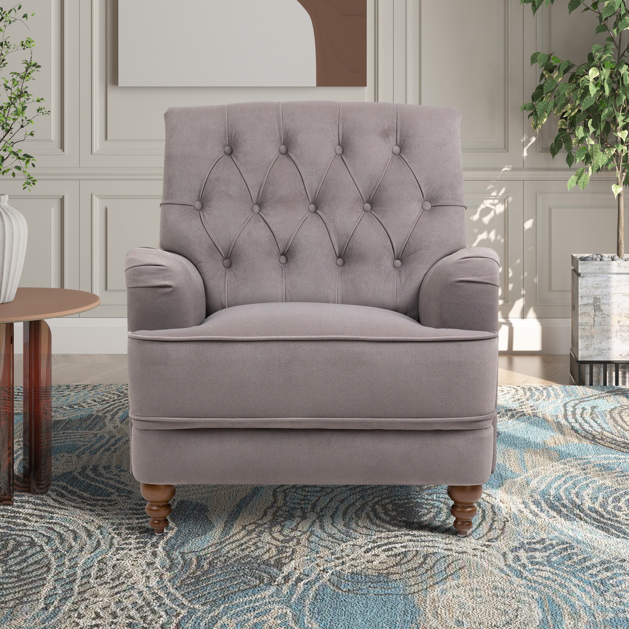 Clihome AACH-2520-W2753 Modern Brown Accent Chair