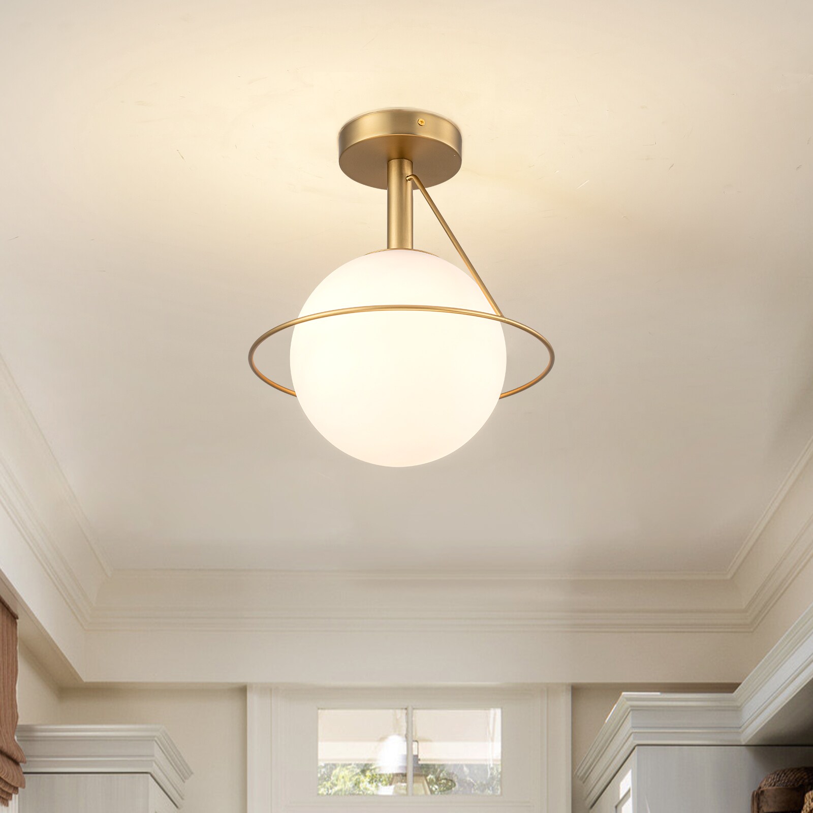 EDISLIVE Y81010000050578 1 -Light 11-in Brushed Gold Semi Flush Mount Light