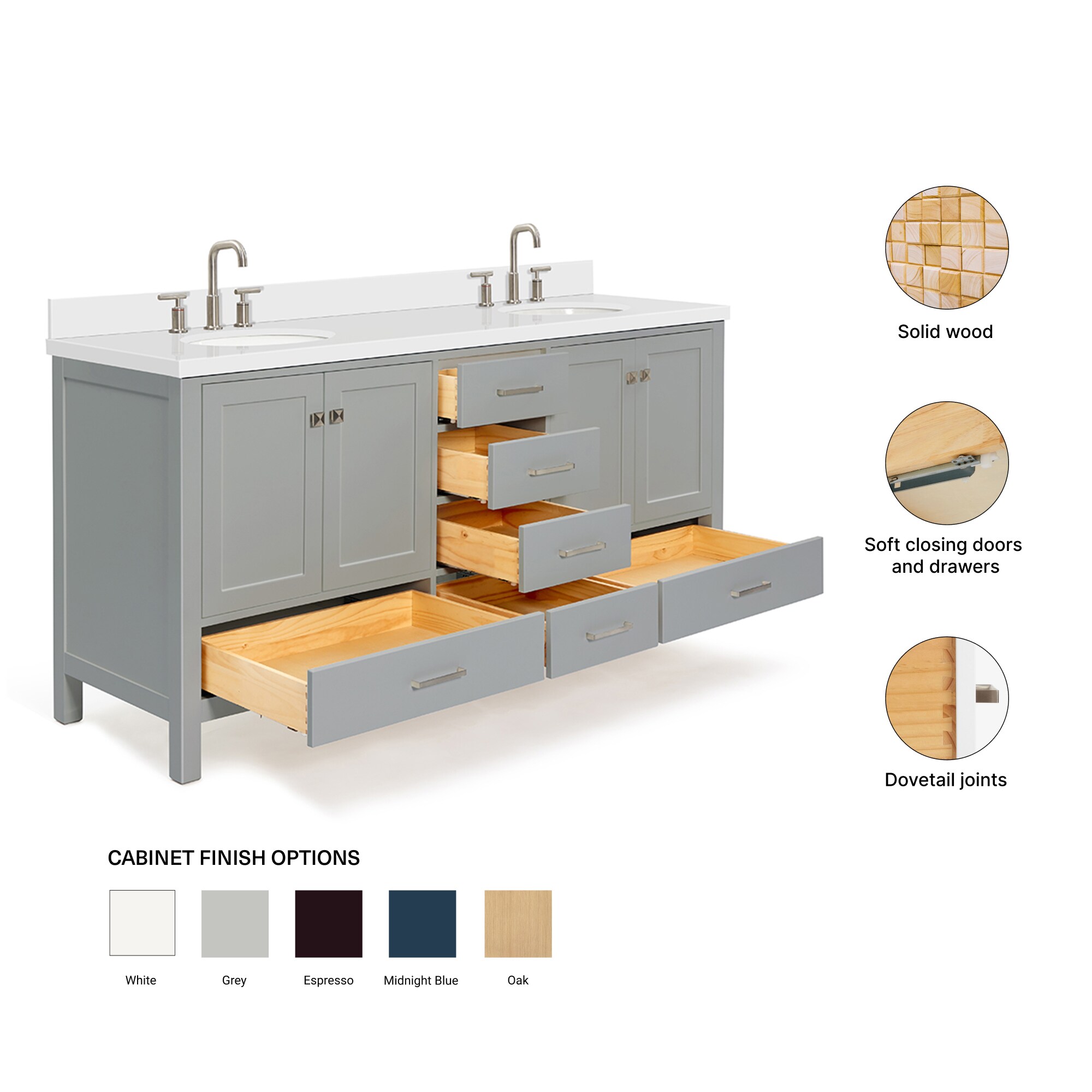 ARIEL A073DWQOVOGRY Bath-Vanity-Combo - View #5