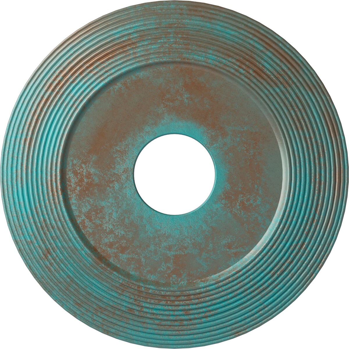 Ekena Millwork CM16ADCGS Adonis 16.125-in W x 16.125-in L Painted Copper Green Patina Polyurethane Whole Ceiling Medallion