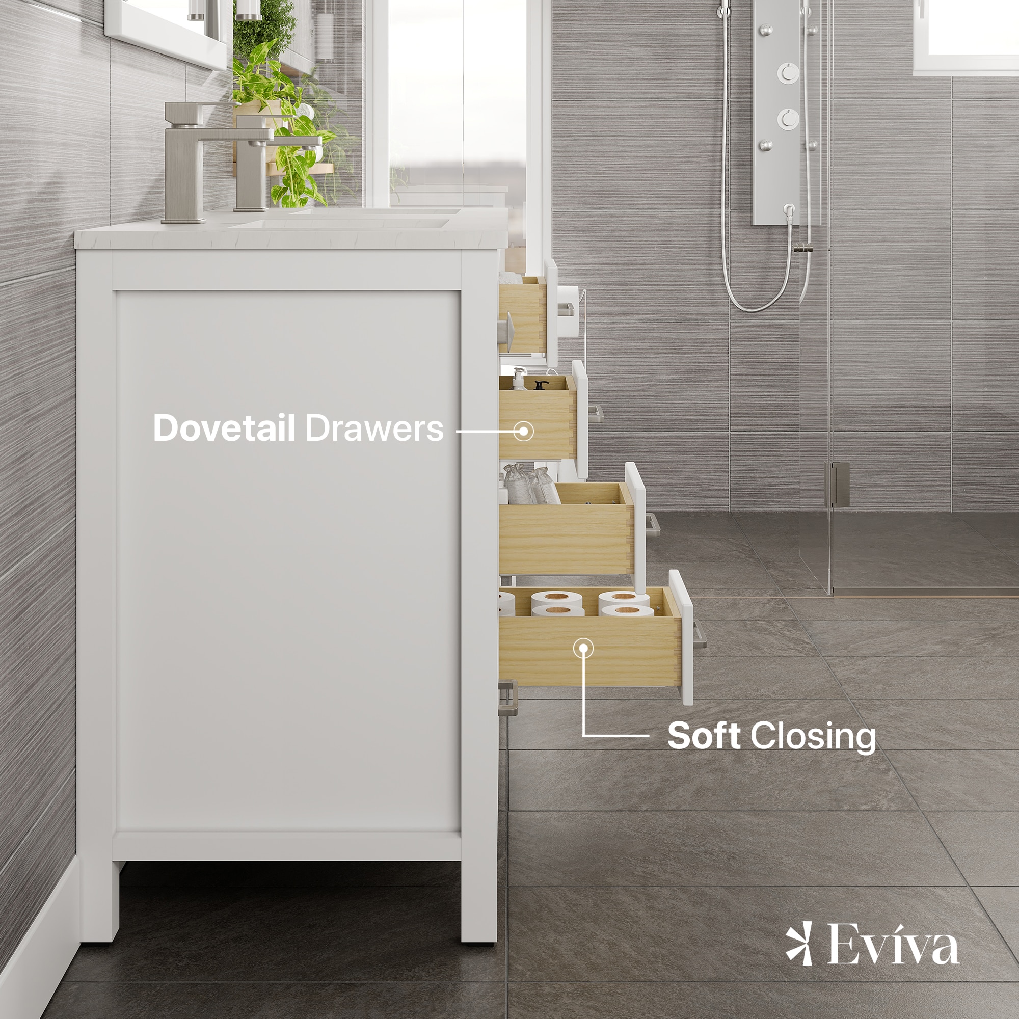 Eviva TVN414-48X18WH-DS-Q Bath-Vanity-Combo - View #5
