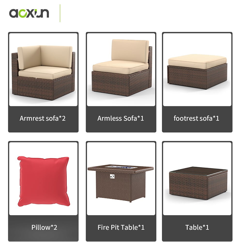 AOXUN G12035BRAB+G25005BR Patio-Conversation-Sets - View #7