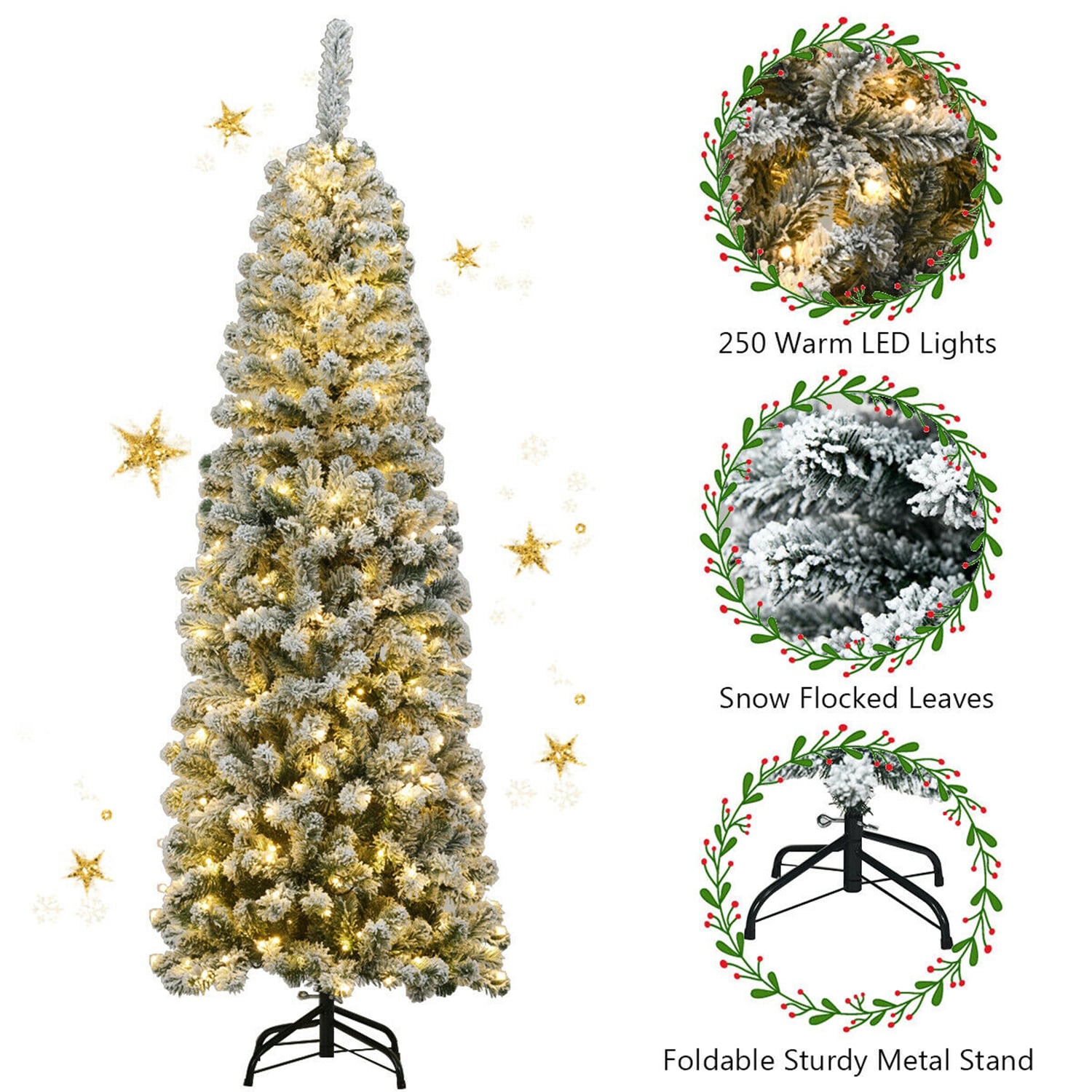WELLFOR HYJ22875US Artificial-Christmas-Trees - View #2