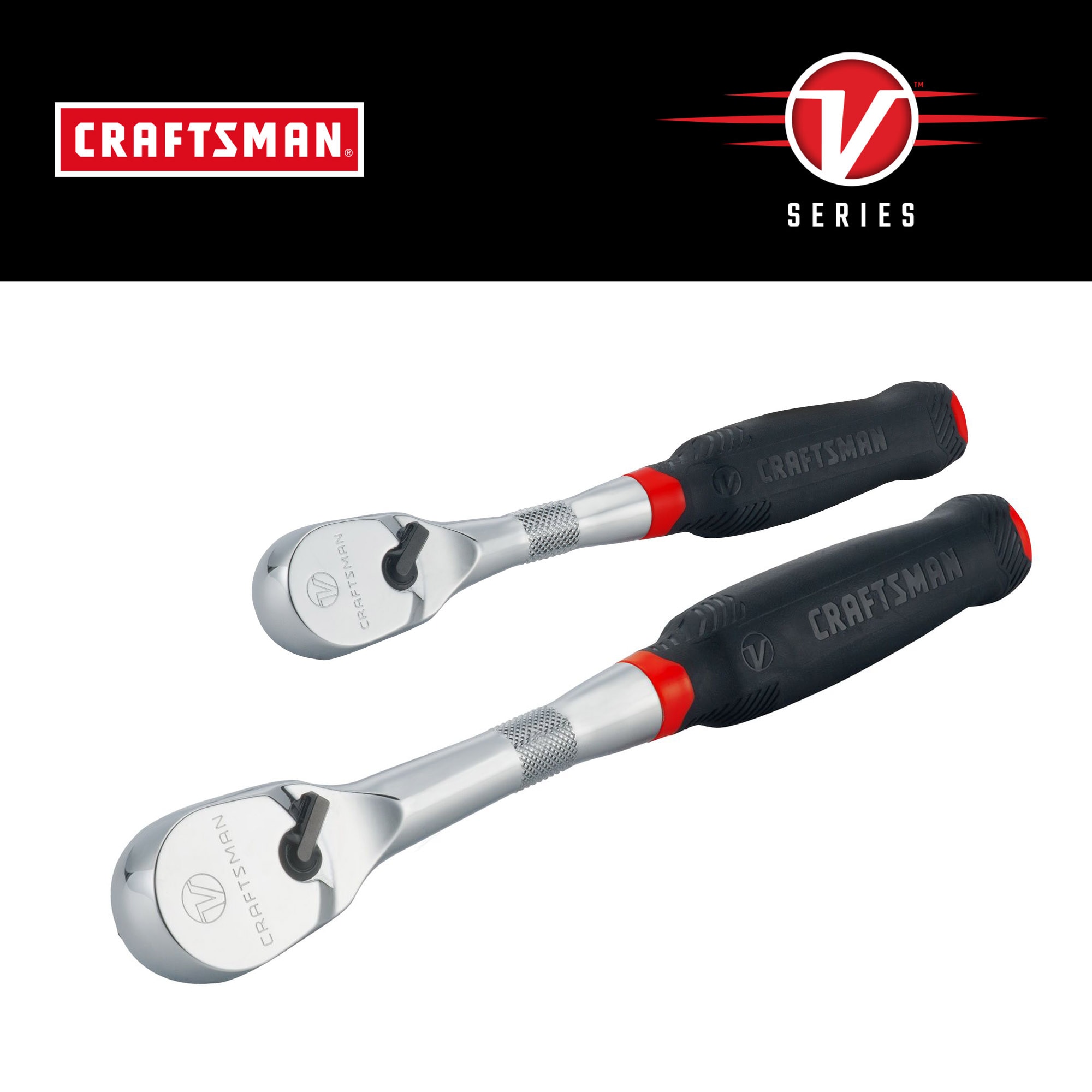 CRAFTSMAN V-Series 2-Piece 96-Tooth 3/8-in; 1/2-in Drive Comfort Grip  Handle Ratchet Set in the Ratchets & Ratchet Sets department at