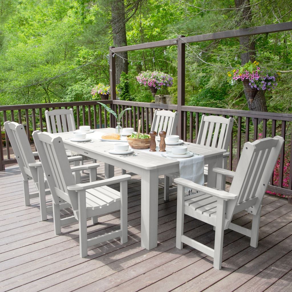 Lehigh 7-Piece White Recycled Plastic Dining Set