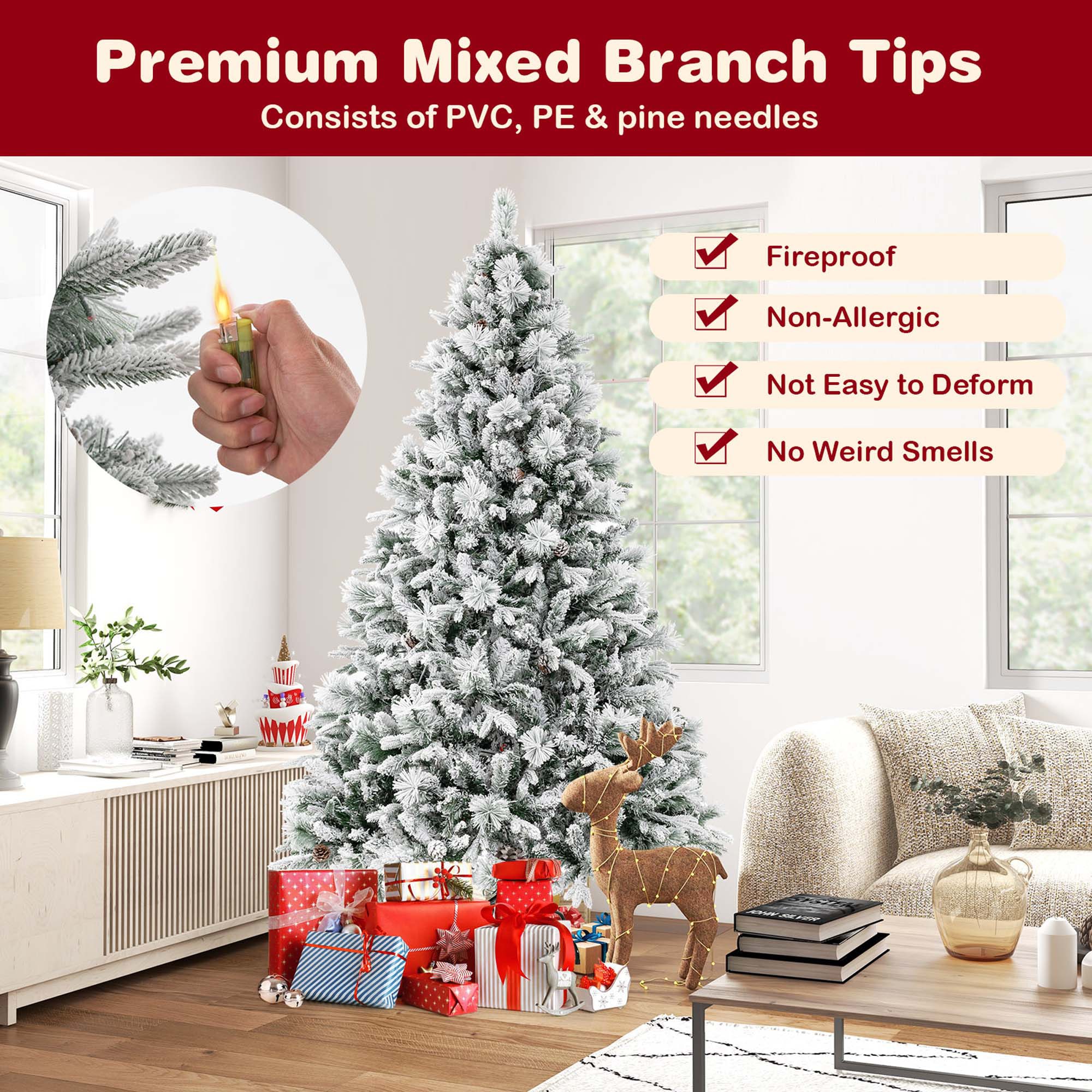 Costway LWS00748 Artificial-Christmas-Trees - View #5