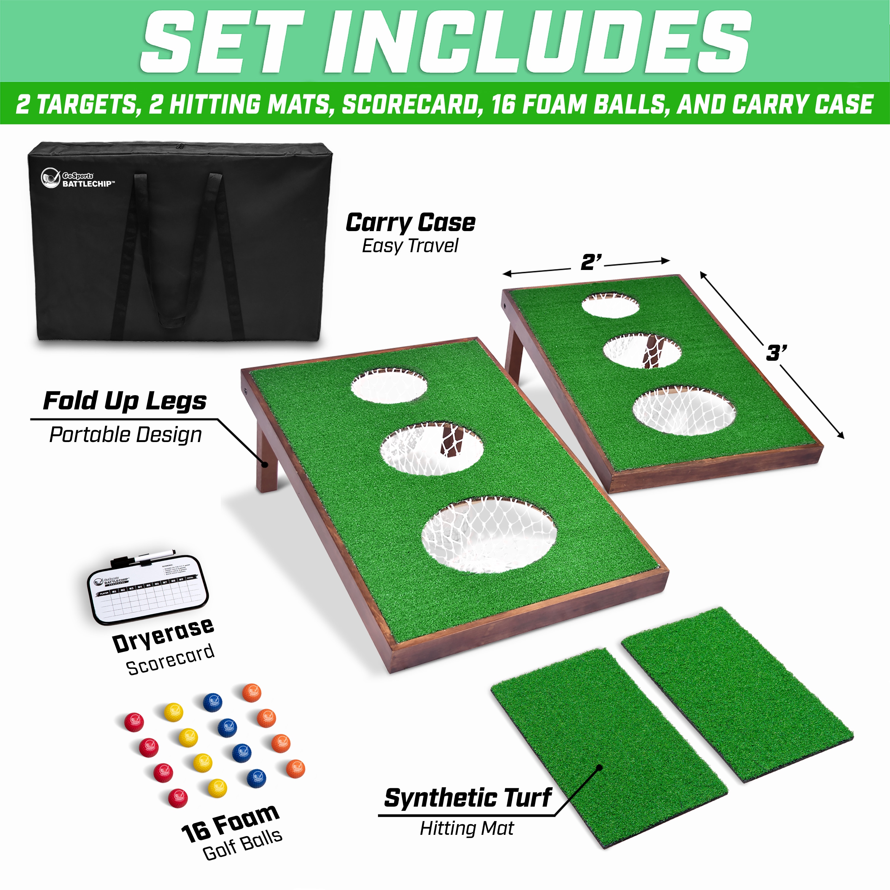 Golf Chipping Game Mat - Indoor Outdoor Golf Games for Adults with Chipping  Mat,12 Sticky Balls, 4 Ground Stakes, Score Card, and 2 Storage Bags-Golf