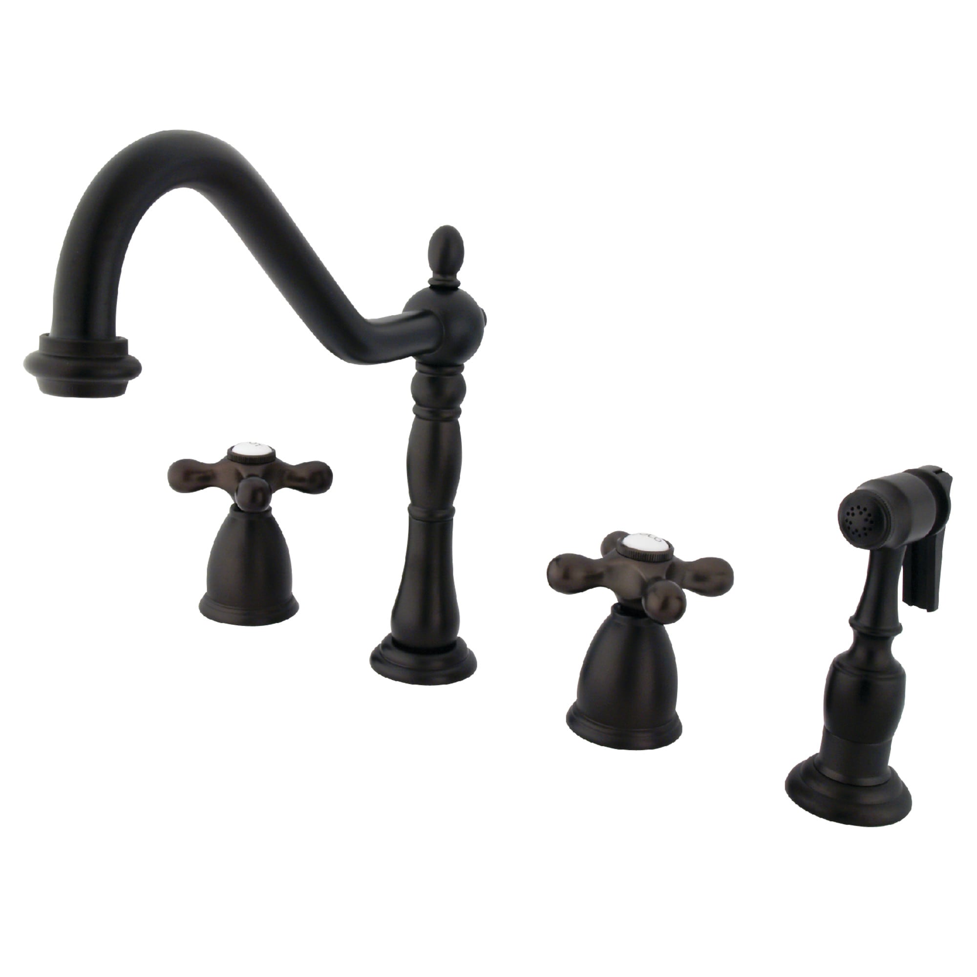 Elements of Design EB1795AXBS New Orleans Oil-rubbed bronze Single Handle Deck-mount Bridge Kitchen Faucet ( Side Sprayer Included )