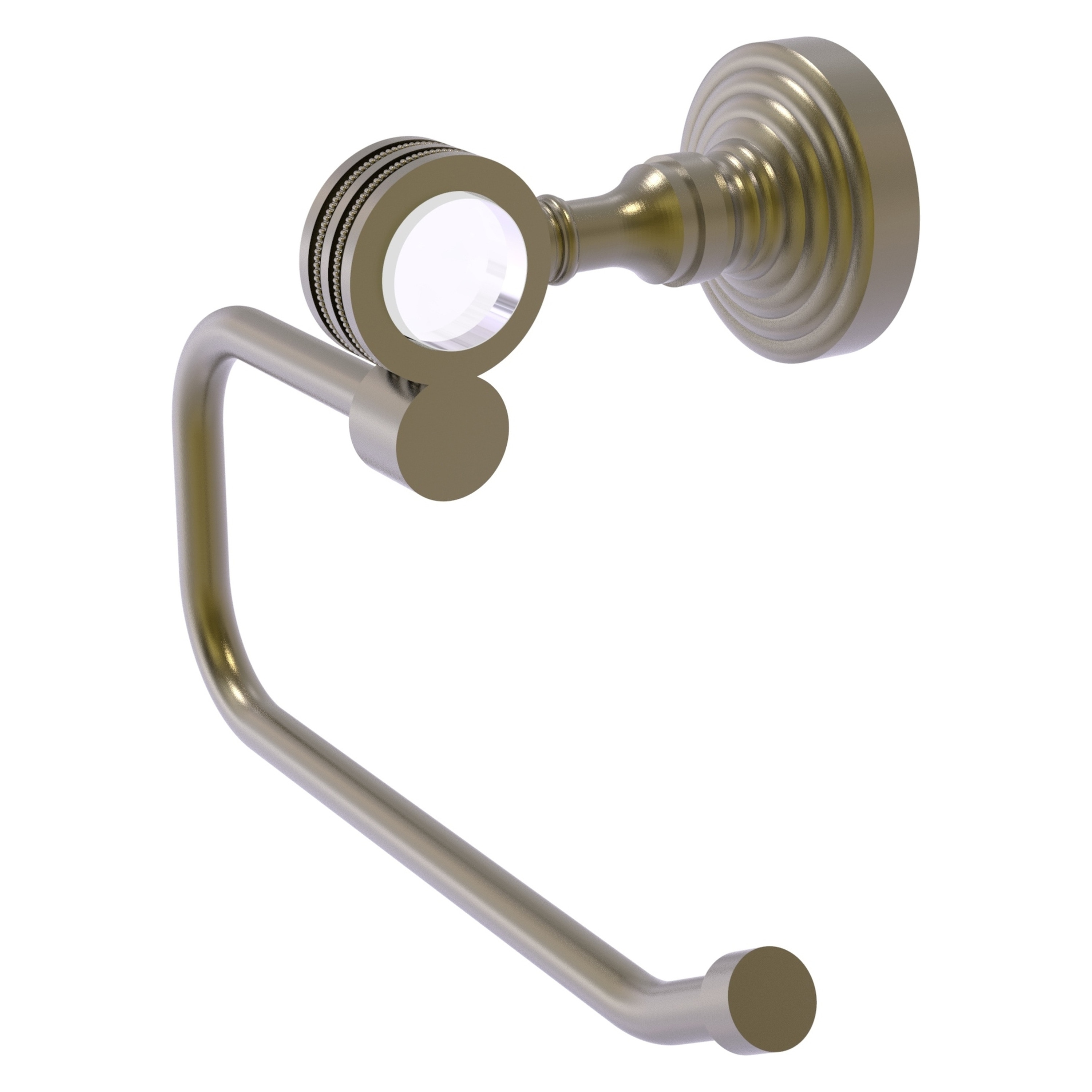 Allied Brass PG-24ED-ABR Pacific Grove Antique Brass Wall mount Single post Toilet Paper Holder 1 -Rolls with Storage