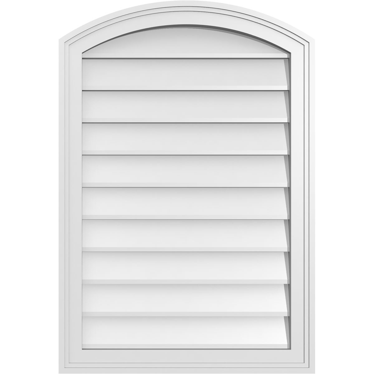 Ekena Millwork GVPAR22X3202SN 22-Inches x 32-Inches Off-white Round top PVC Gable Louver Vent