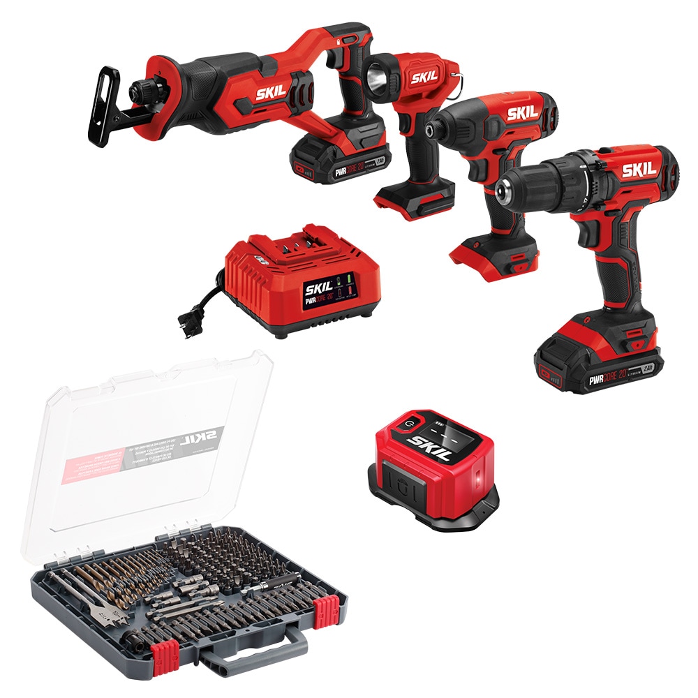 SKIL PWR CORE 20™ 20-Volt 4 Tool Combo and Laser Level Starter Kit