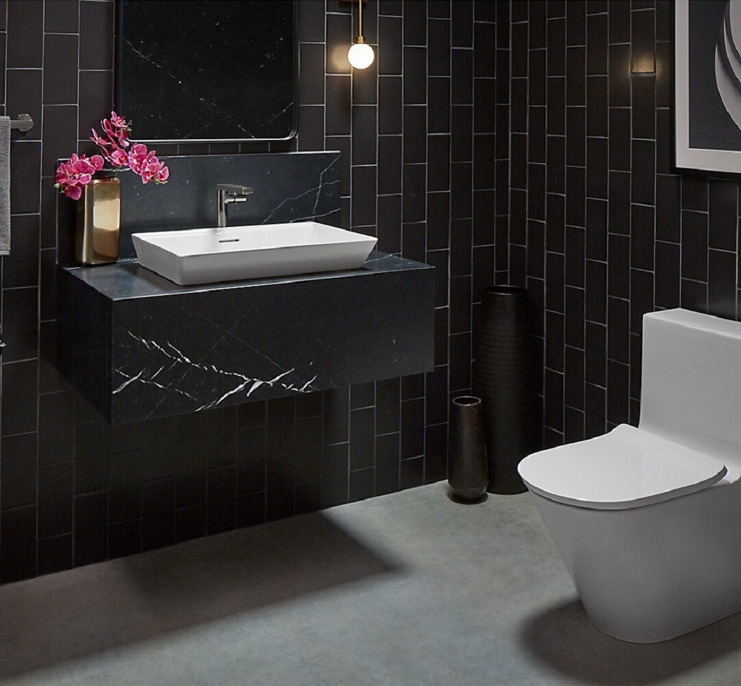 White Rectangular Ceramic Vessel Bathroom Sink
