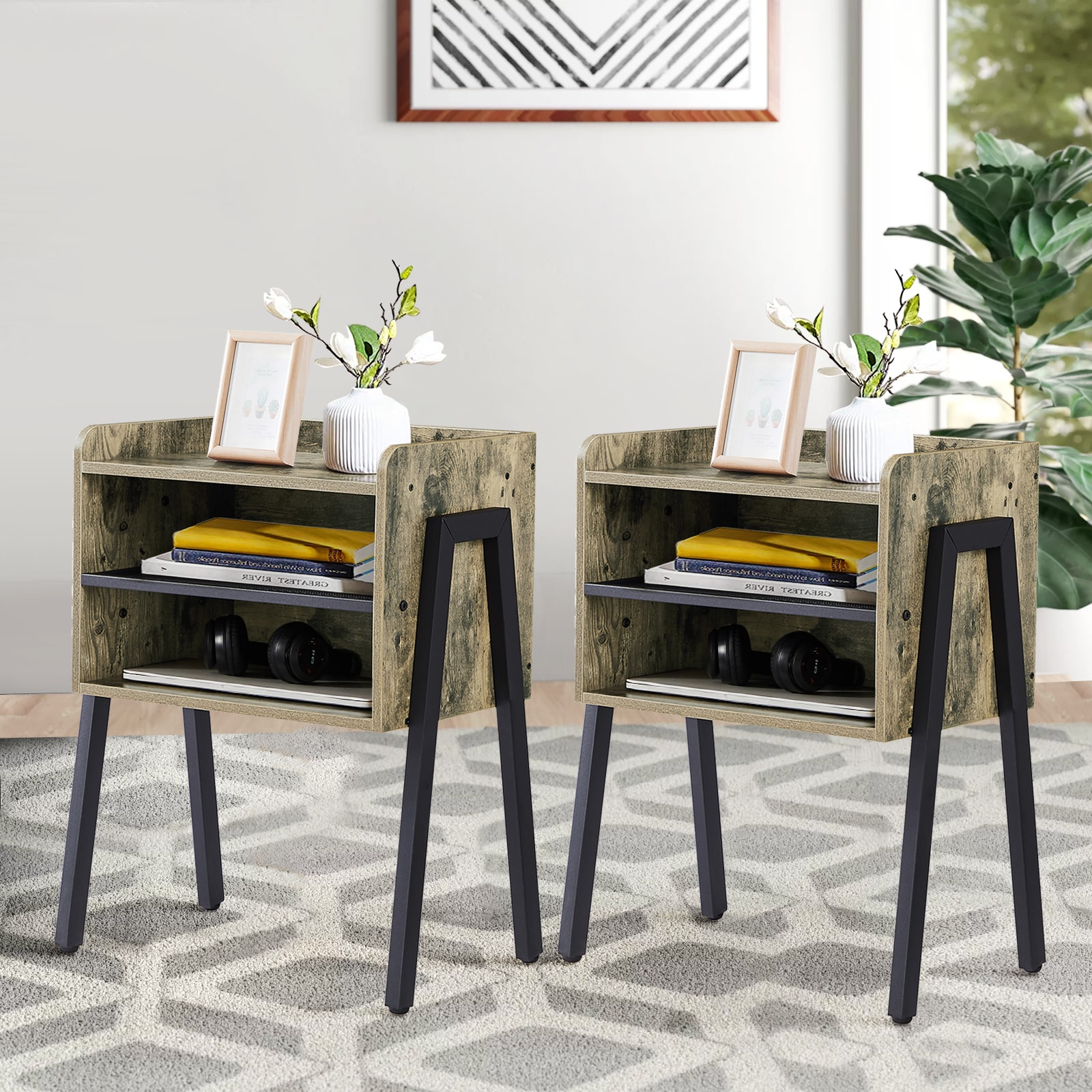 Vecelo LOE-XF-ST13-GRY-A2 nightstands - View #4