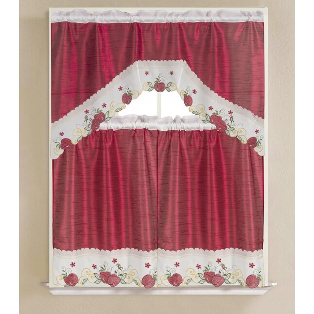 Kitchen Curtain Set In The Valances, Kitchen Swag Curtains Gray