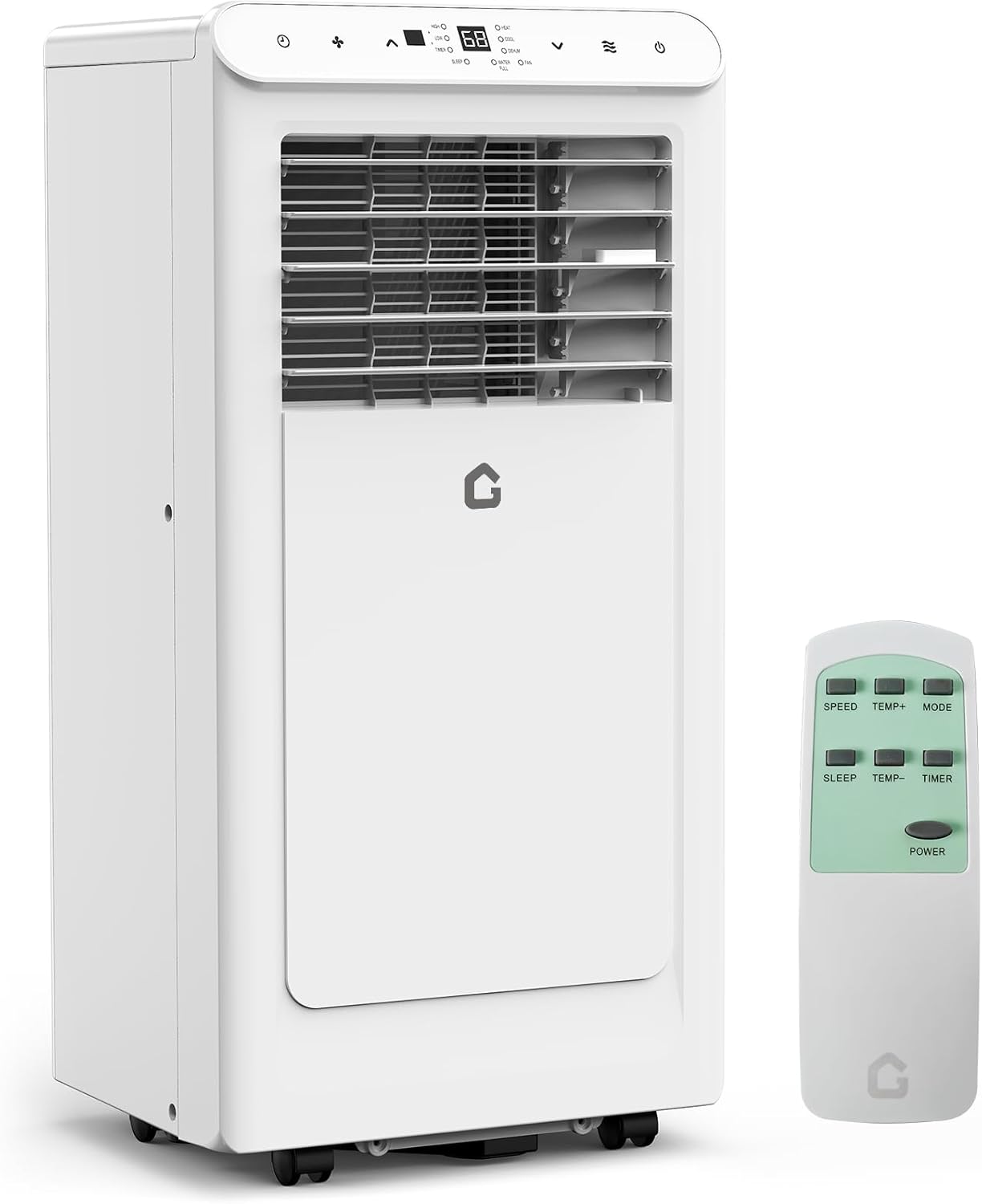 Qeetex LXLS-PHK-337DHYKY 8000 BTU Portable Air Conditioner 3 in 1 Cooling Fan and Dehumidifier Unit for Rooms up to 350 Sq Ft with Remote Control 24 Hour Timer