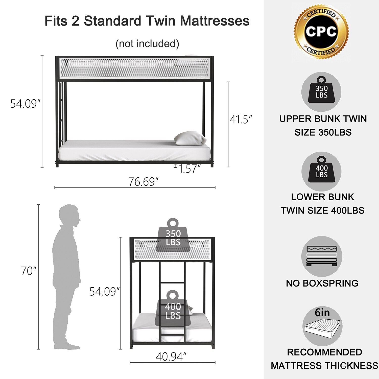 Sumyeg BHF-149BL Bunk-Beds - View #5