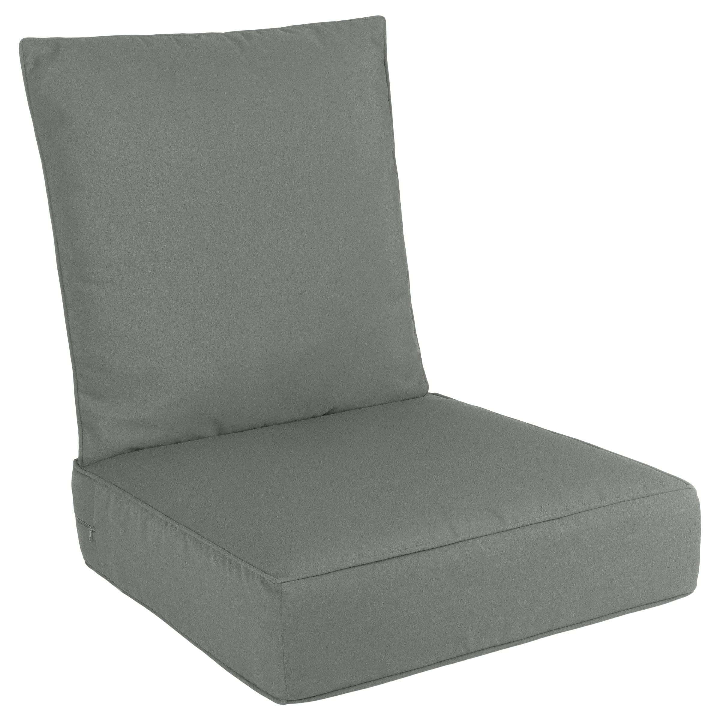 Lavish Home HT-OUTDR-GRY  24-in x 24-in 2 -Piece Gray Patio chair cushion