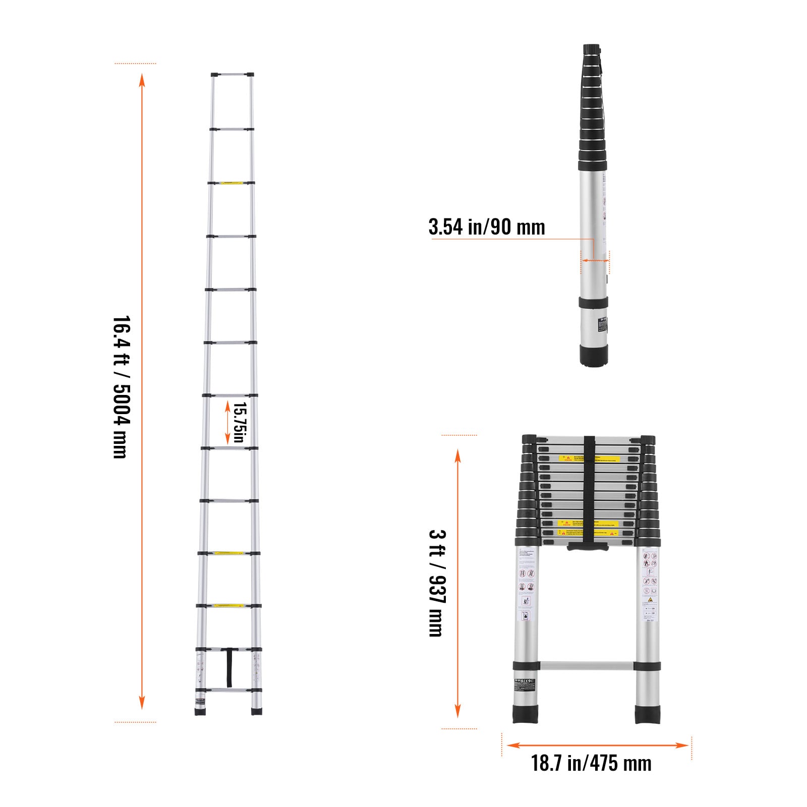 VEVOR SCSSLTNLSLK105990V0 Step-Ladders - View #2