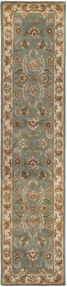 Safavieh HG811B-212 Heritage Laurette 2 x 12 (ft) Tufted Wool Blue/Beige Rectangular Indoor Floral/Botanical Oriental Runner rug