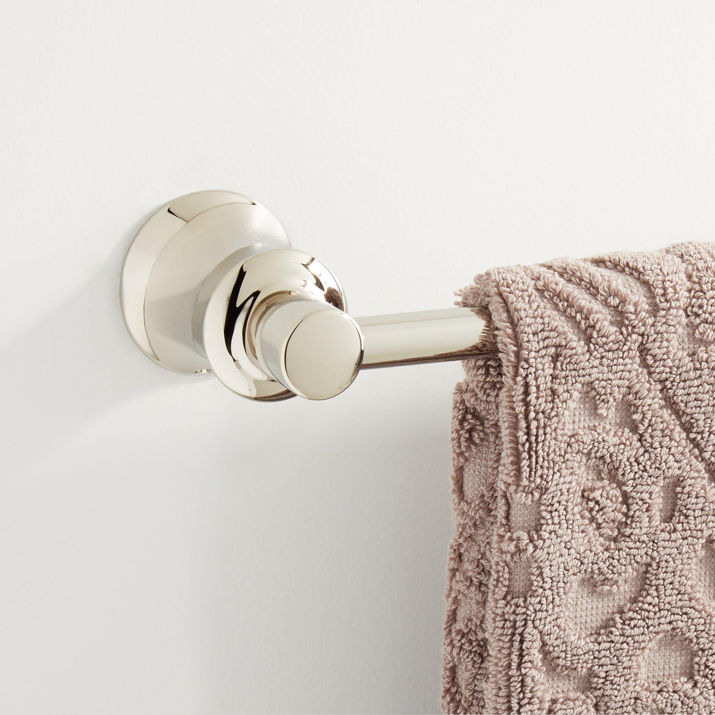 Signature Hardware 446866 24-in Polished Nickel Wall mount Single Towel Bar