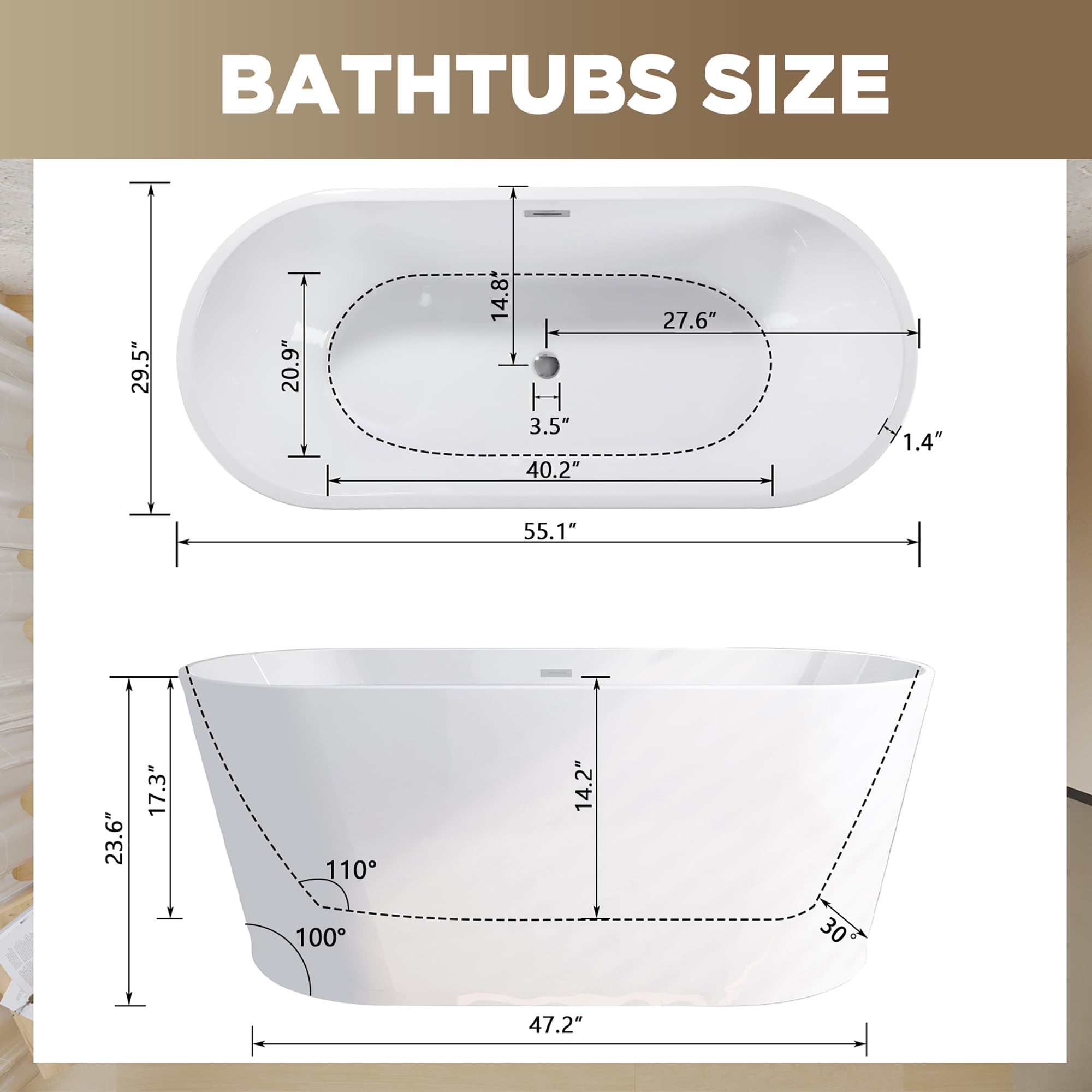 CASAINC CAS955W bathtubs - View #4