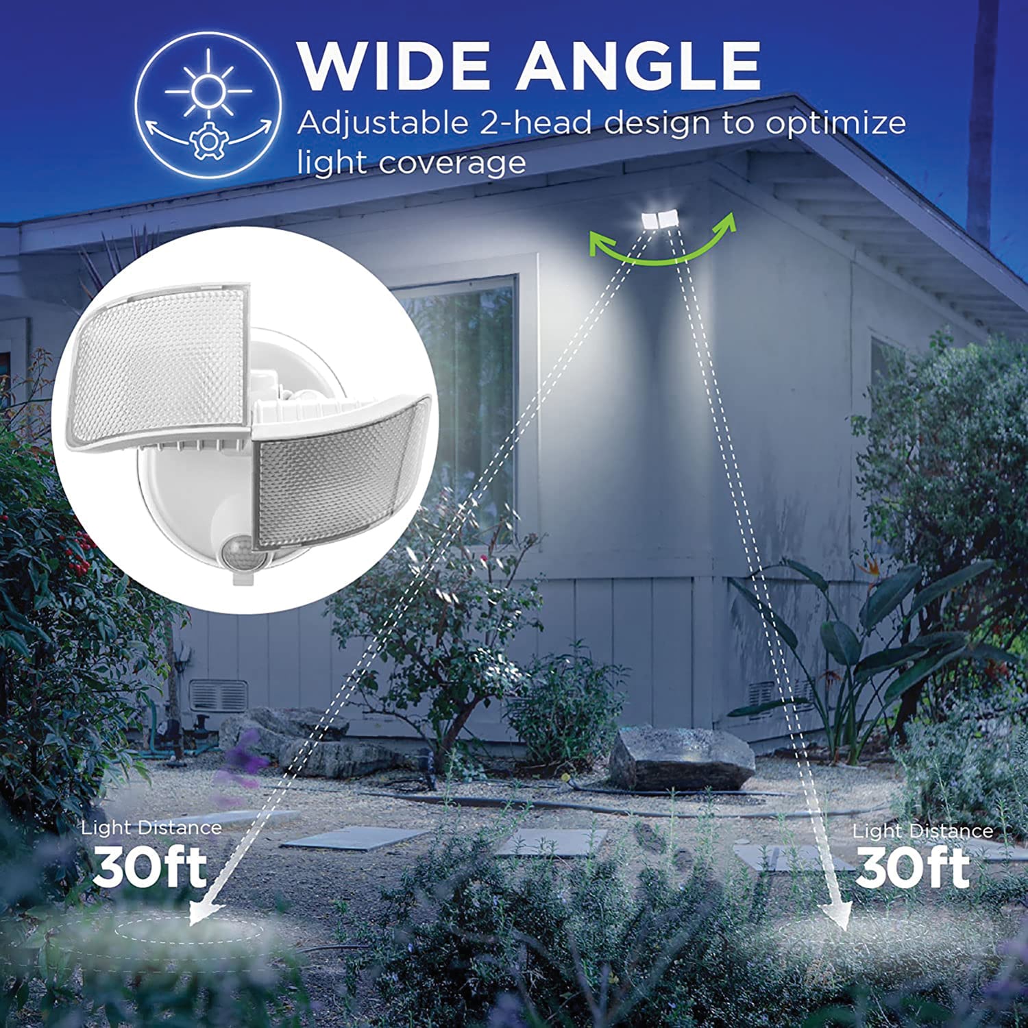 Home Zone Security 1000-lumen 32-watt White Battery-operated Led Spot 