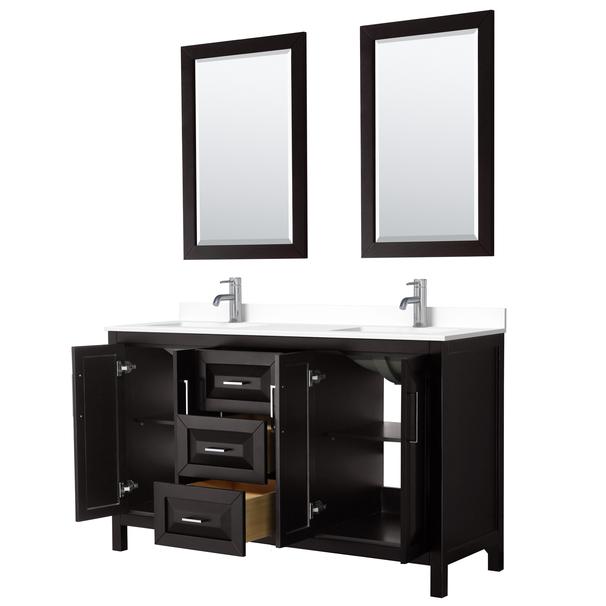 Wyndham Collection WCV252560DDEWCUNSM24 Bath-Vanity-Combo - View #2