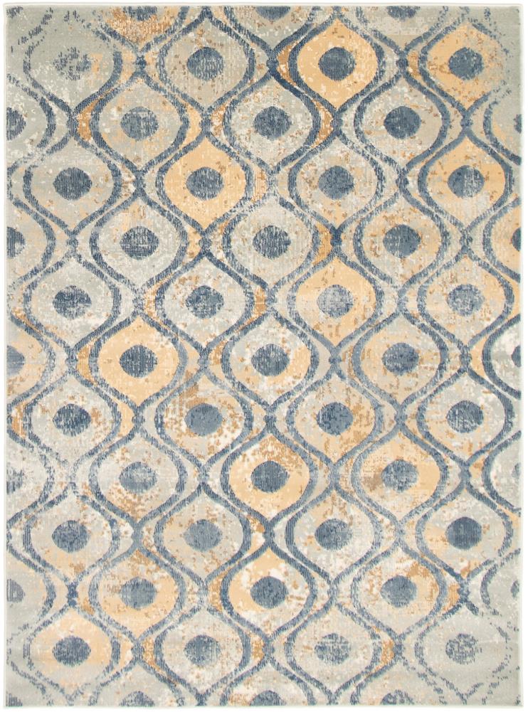 ECARPETGALLERY 298353 Valencia 8 X 10 (ft) Beige, Cream, Light Blue, Navy Blue Indoor Bohemian/Eclectic Area Rug
