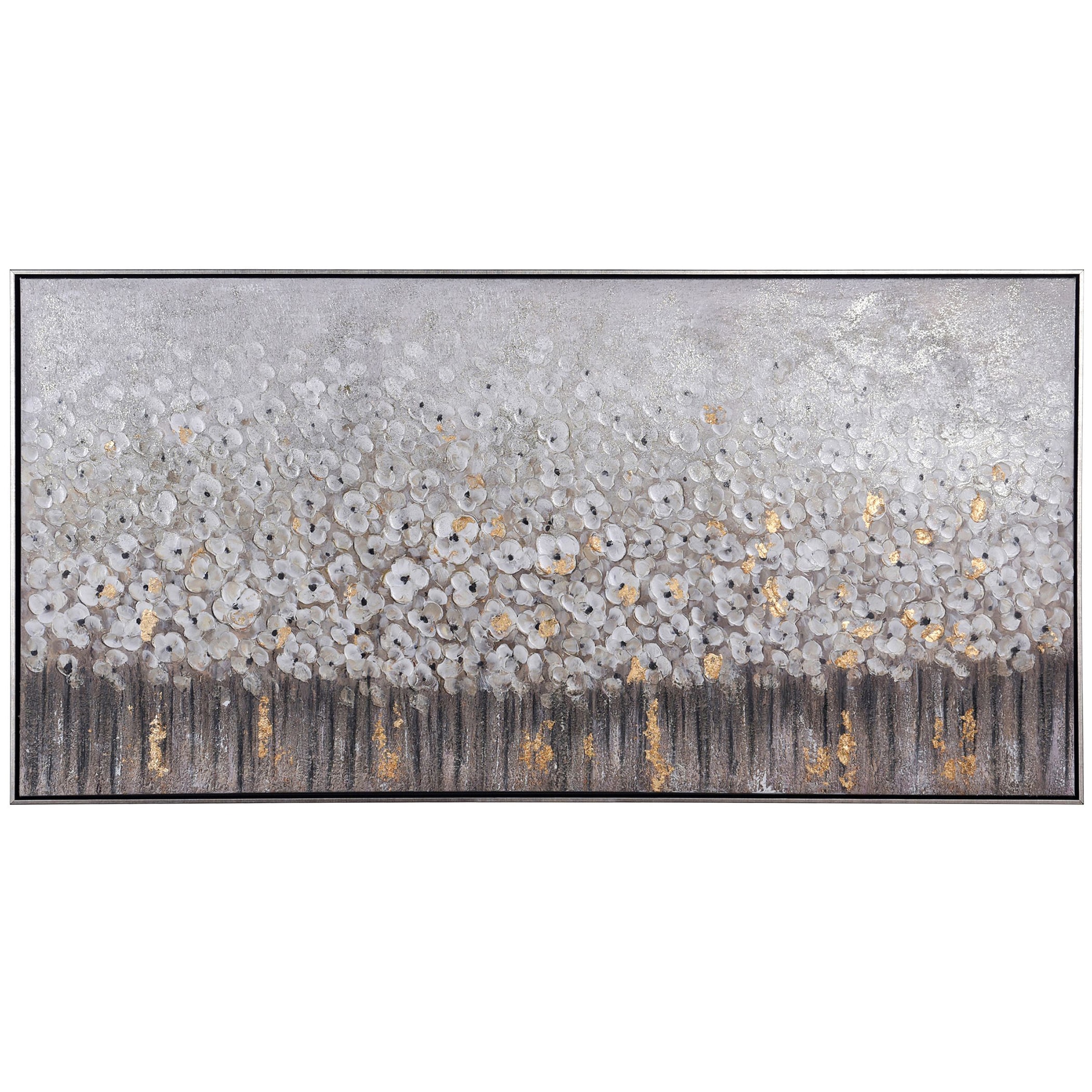 StyleCraft Home Collection WI34024DS Silver Framed 60-in H x 30-in W Abstract Print on Canvas