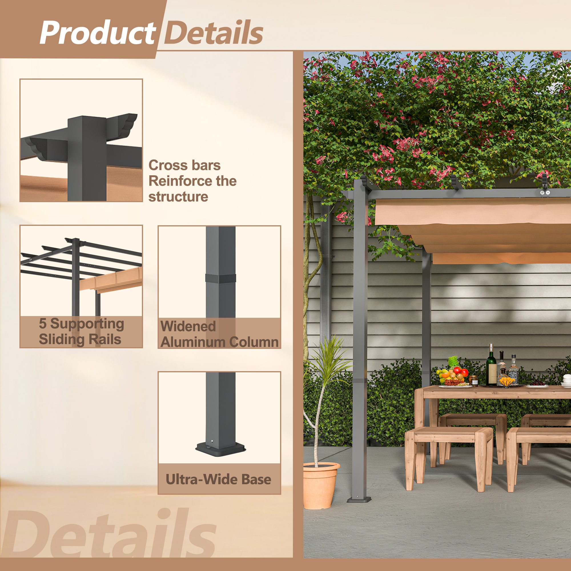 Gaierptone CRXMQPSB7LV Wood-Resin-Gazebos - View #6