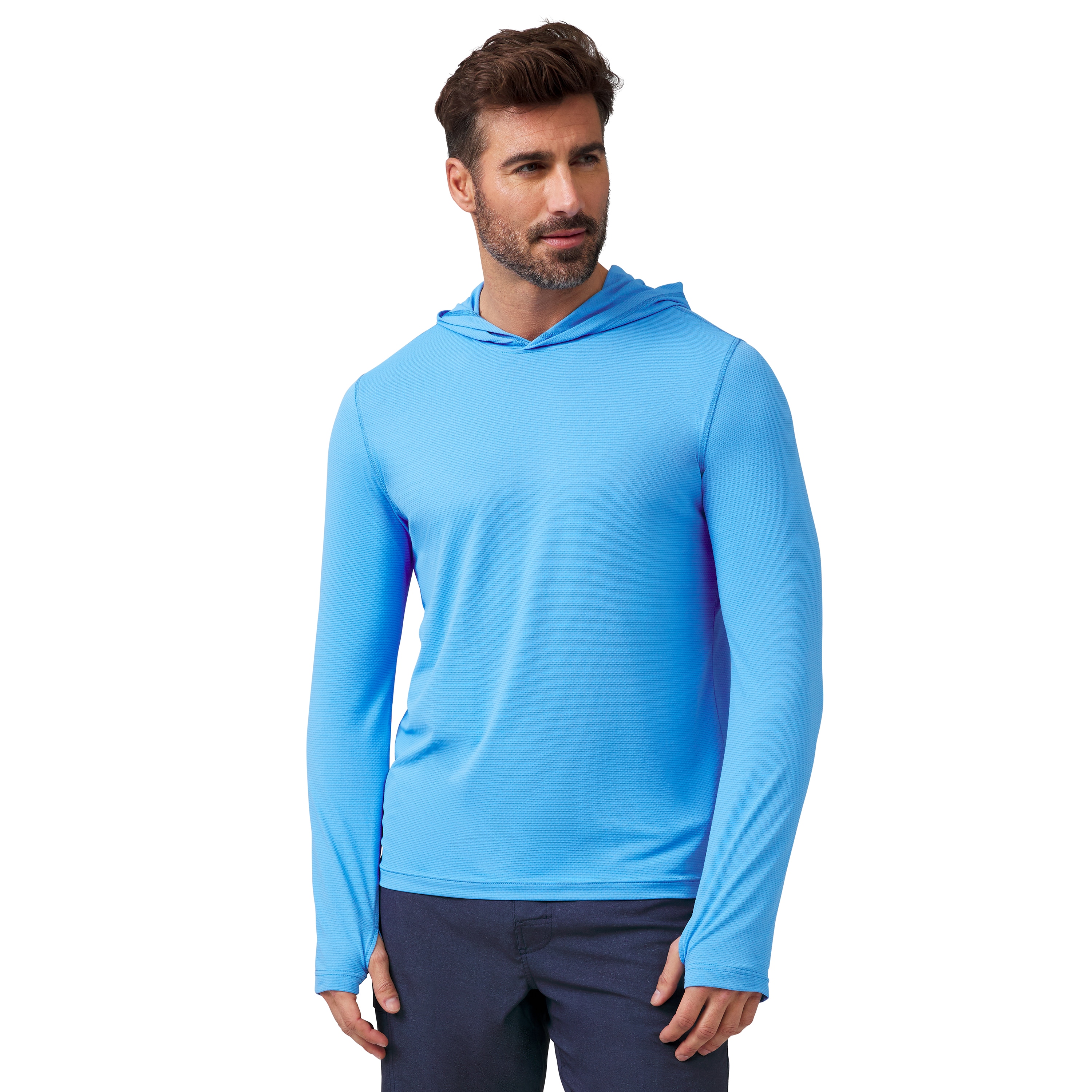 Free Country SZMAS4501 SKY M Adult unisex Blue Knit Long sleeve Hoodie ( Medium )