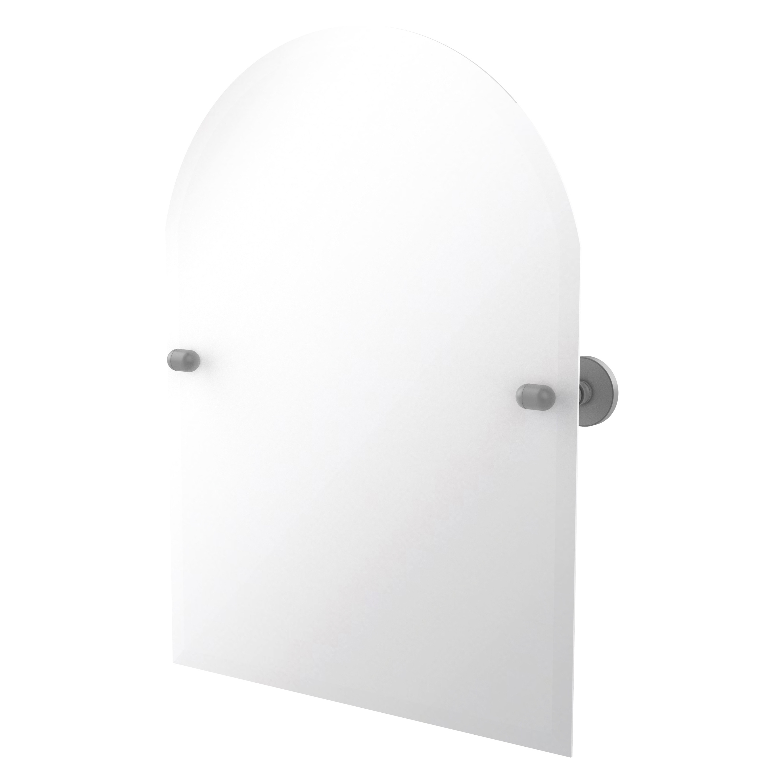 Allied Brass TA-94-GYM Tango 21-Inches x 29-Inches Beveled Frameless Arch Tilting Bathroom Vanity Mirror ( Matte Gray )