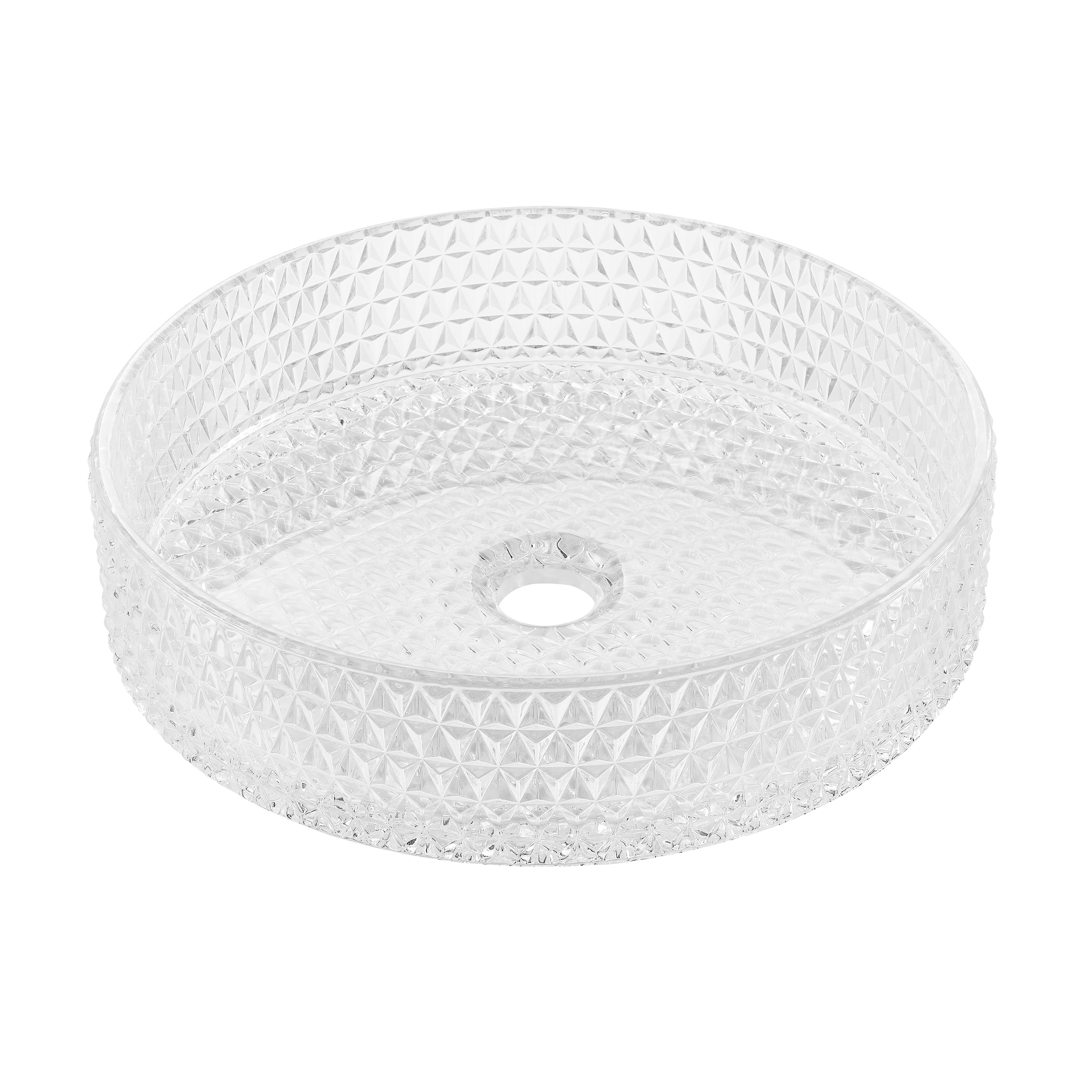 Swiss Madison SM-25-VSBLE05CL Bleu Glass Vessel Round Modern Glossy Clear Bathroom Sink ( 15.5-Inches x 15.5-Inches )