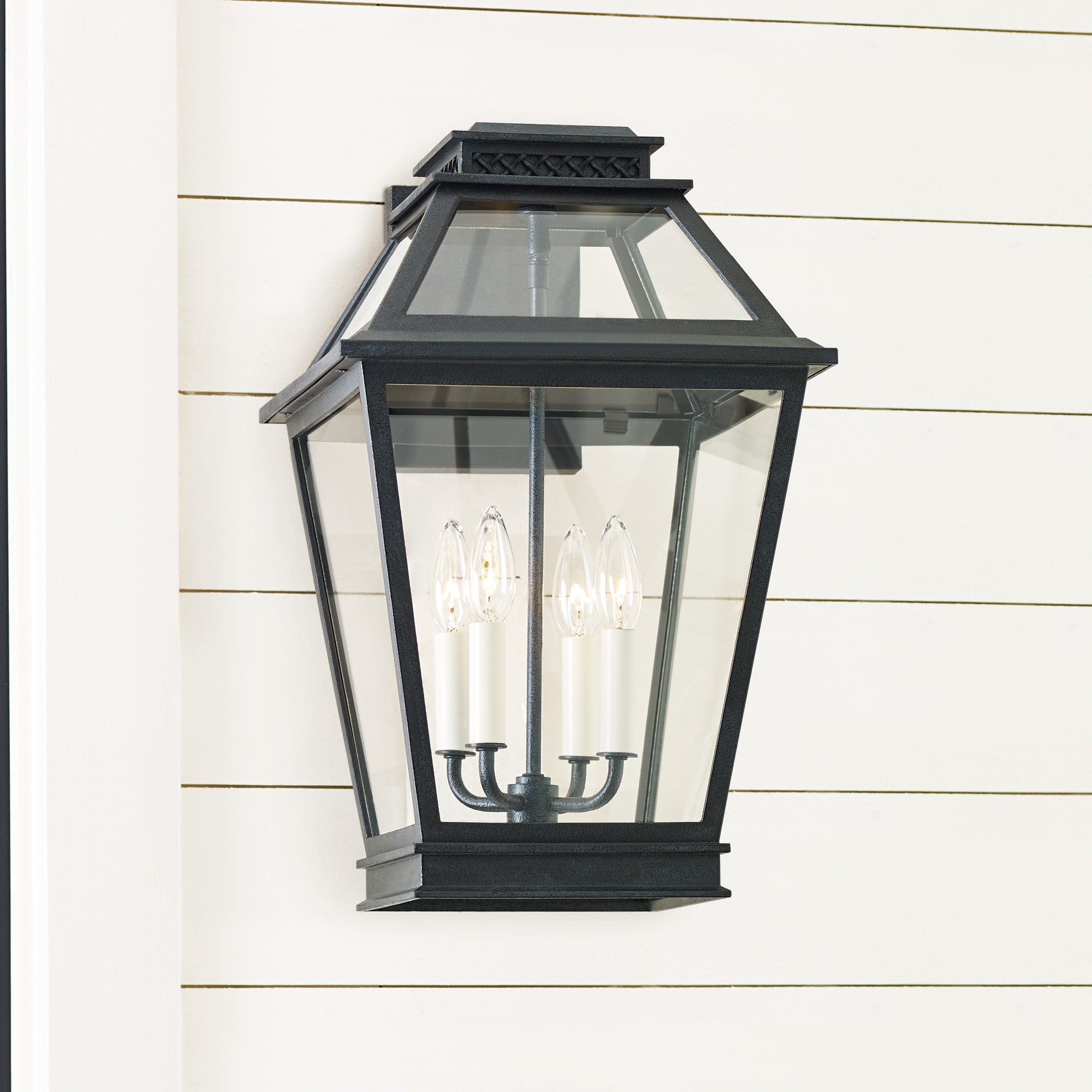 Falmouth Dark Weathered Zinc 4-Light Outdoor Wall Lantern