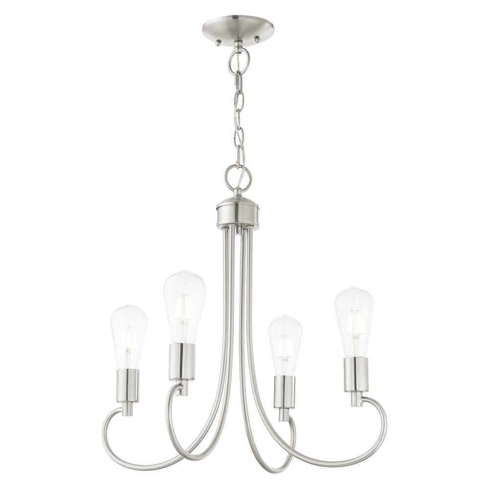 Mini Bari 4-Light Brushed Nickel Crystal Chandelier