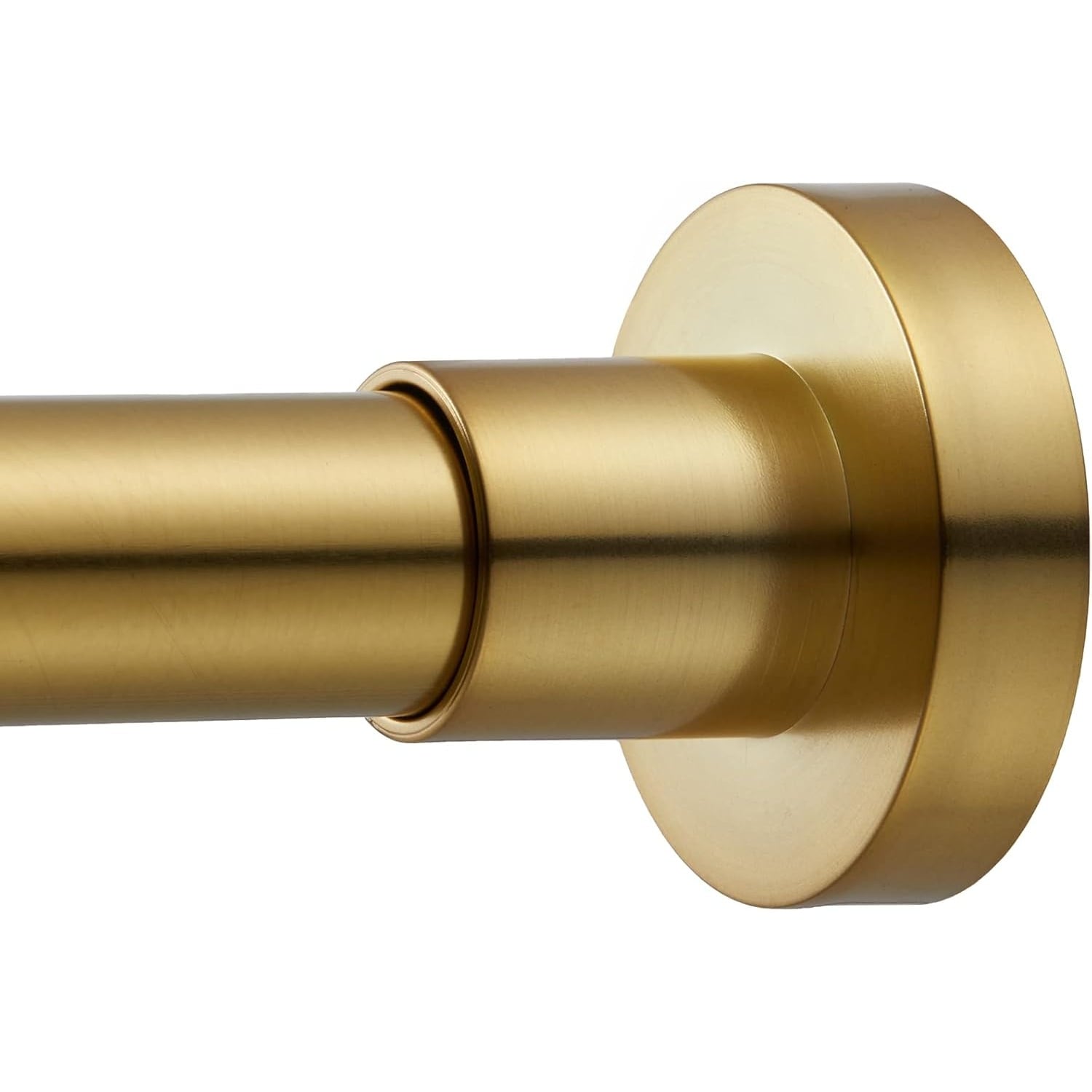 Paradigms Interiors Gold Spring Tension Shower Curtain Rod No Drill Non Slip Adjustable 43 to 73 Inches Metal Steel for Window or Bathroom