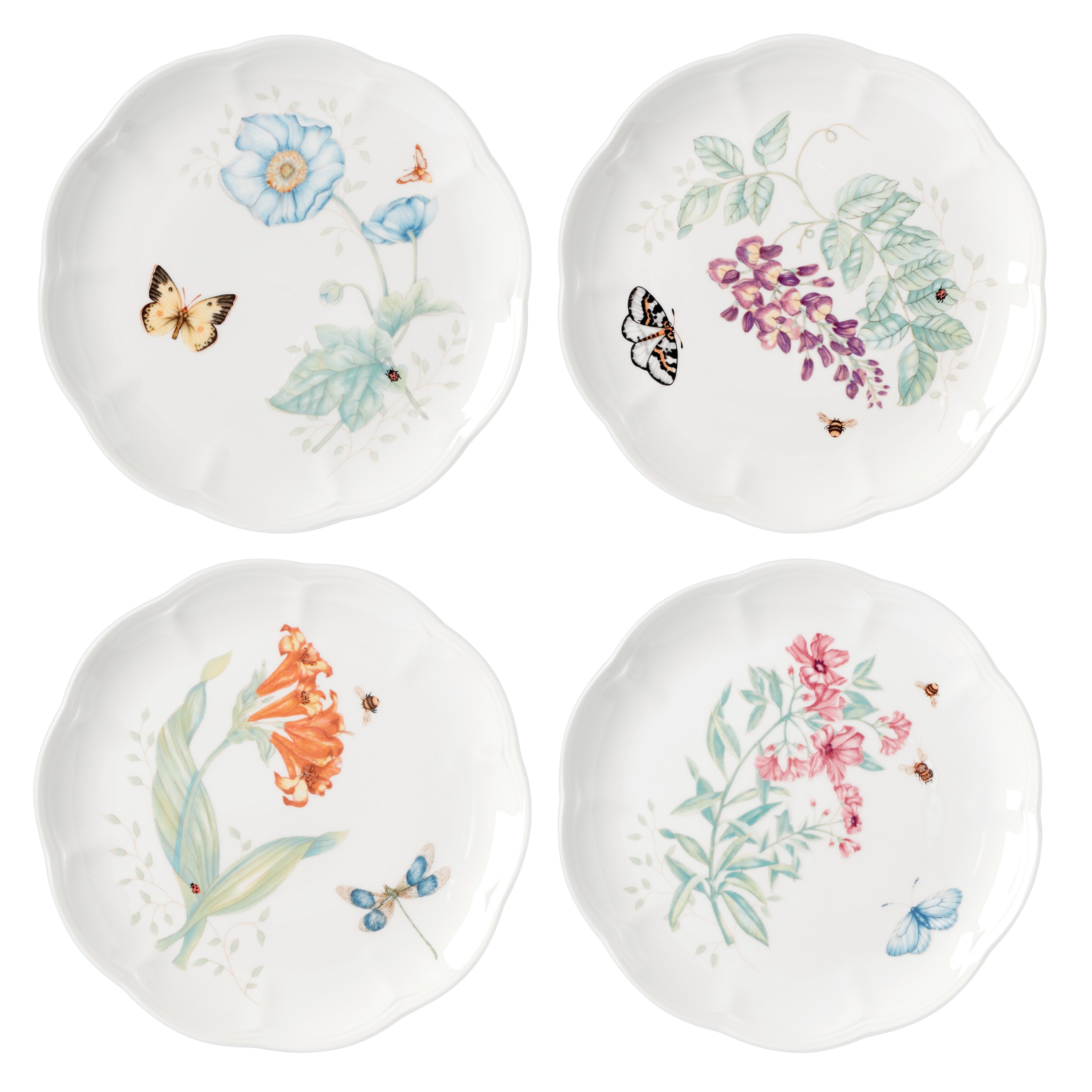 LENOX 891266 4 -Piece Butterfly Meadow Porcelain Dinnerware