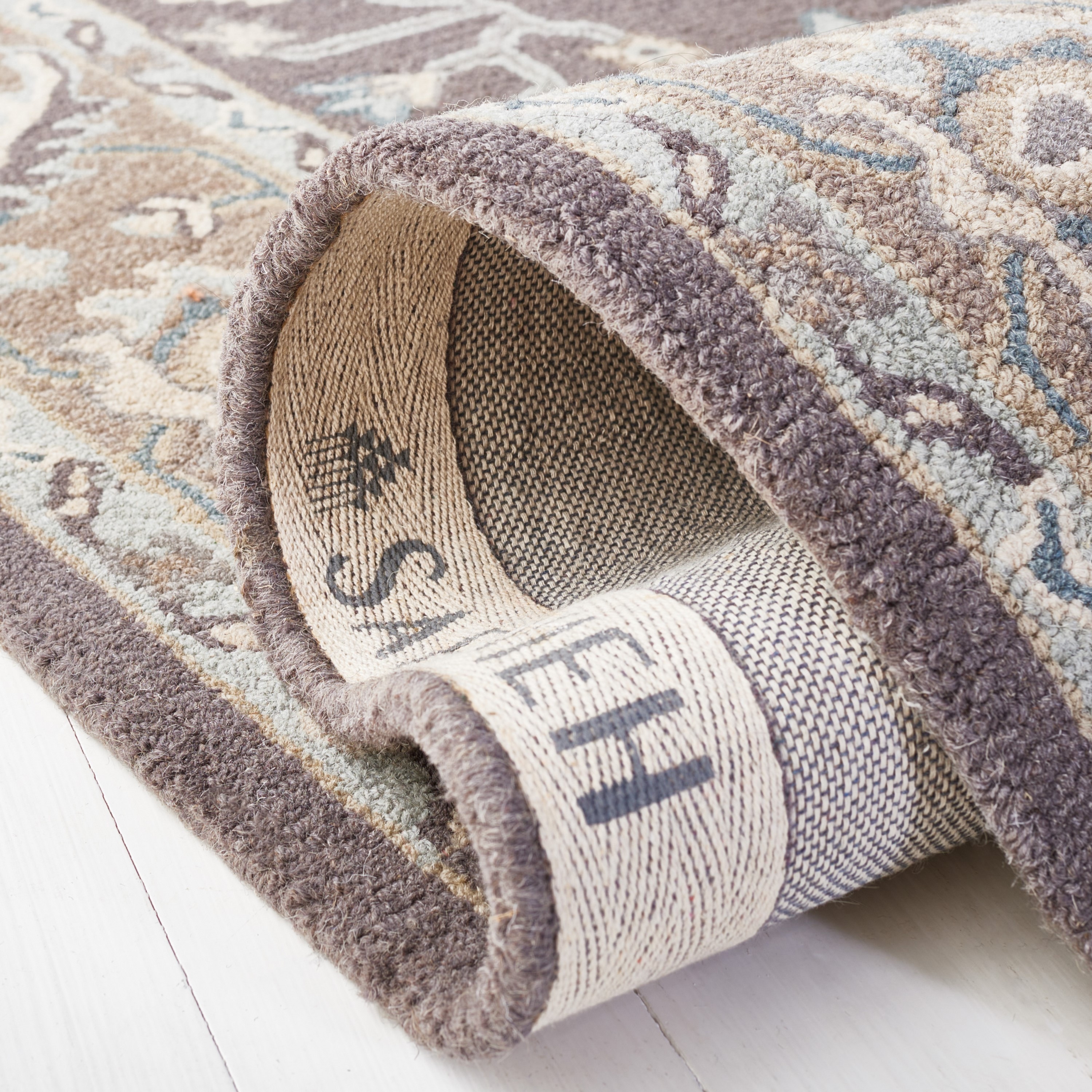 Gray Floral Hand-Tufted Wool 8' x 10' Area Rug